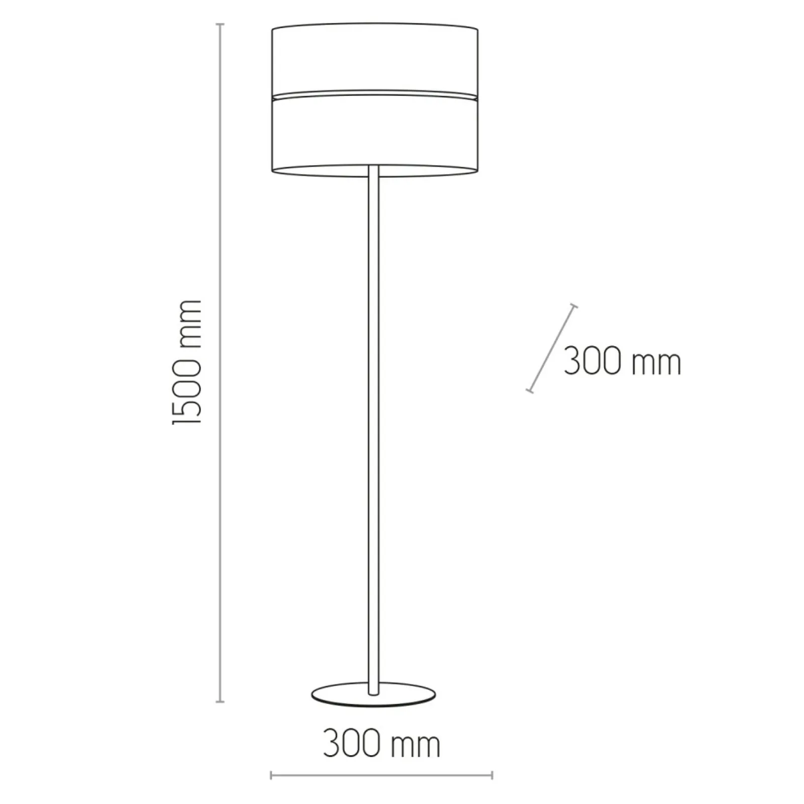 Sklep Kaja Lampa podłogowa z abażurem TK 5241 LINOBIANCO | Kaja Oświetlenie* Lampy Podłogowe Z Abażurem | Tradycyjne Lampy Podłogowe