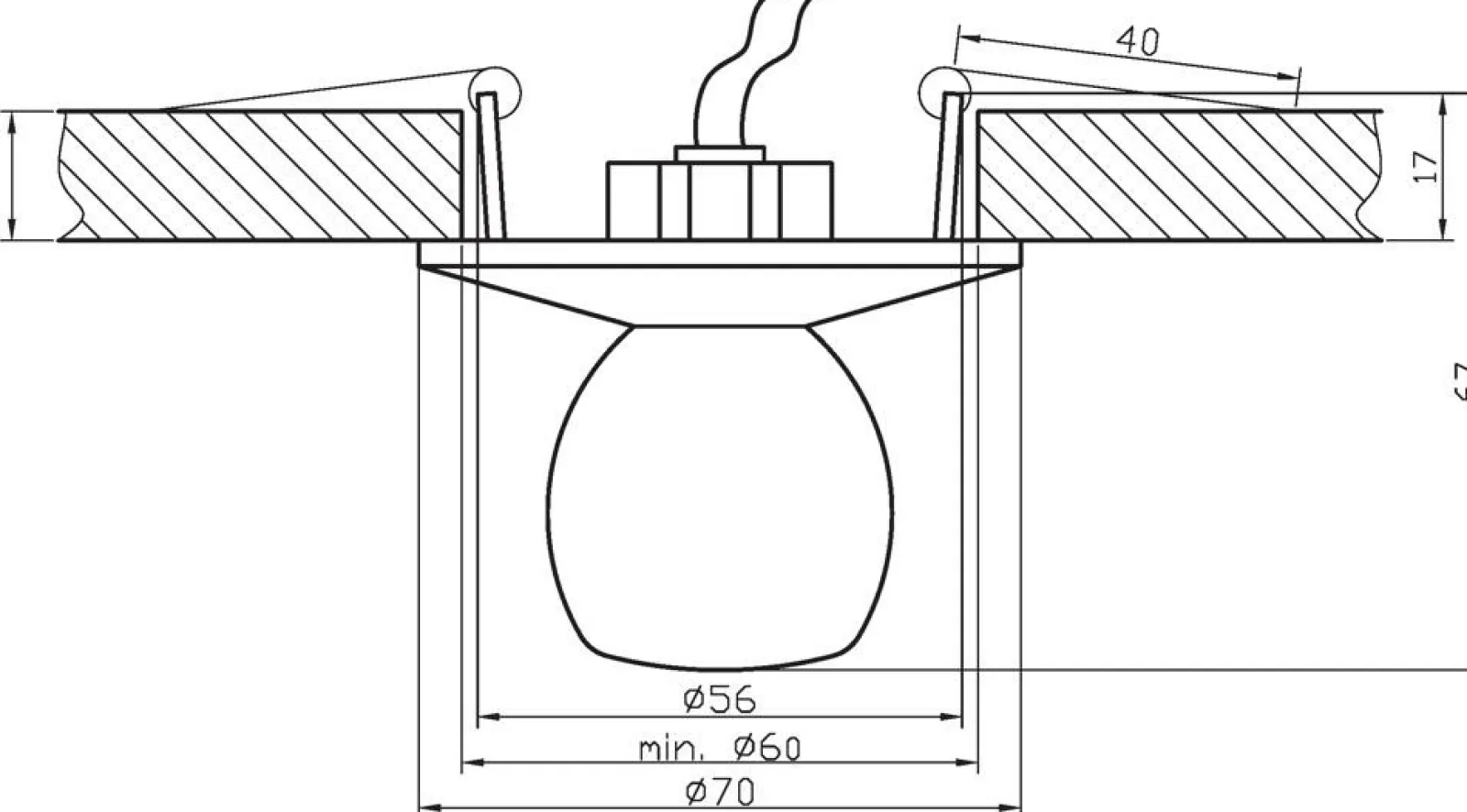 Sklep Kaja Lampa podtynkowa, oczko, materiał kryształ 2263703 | Kaja Oświetlenie* Oprawy Podtynkowe