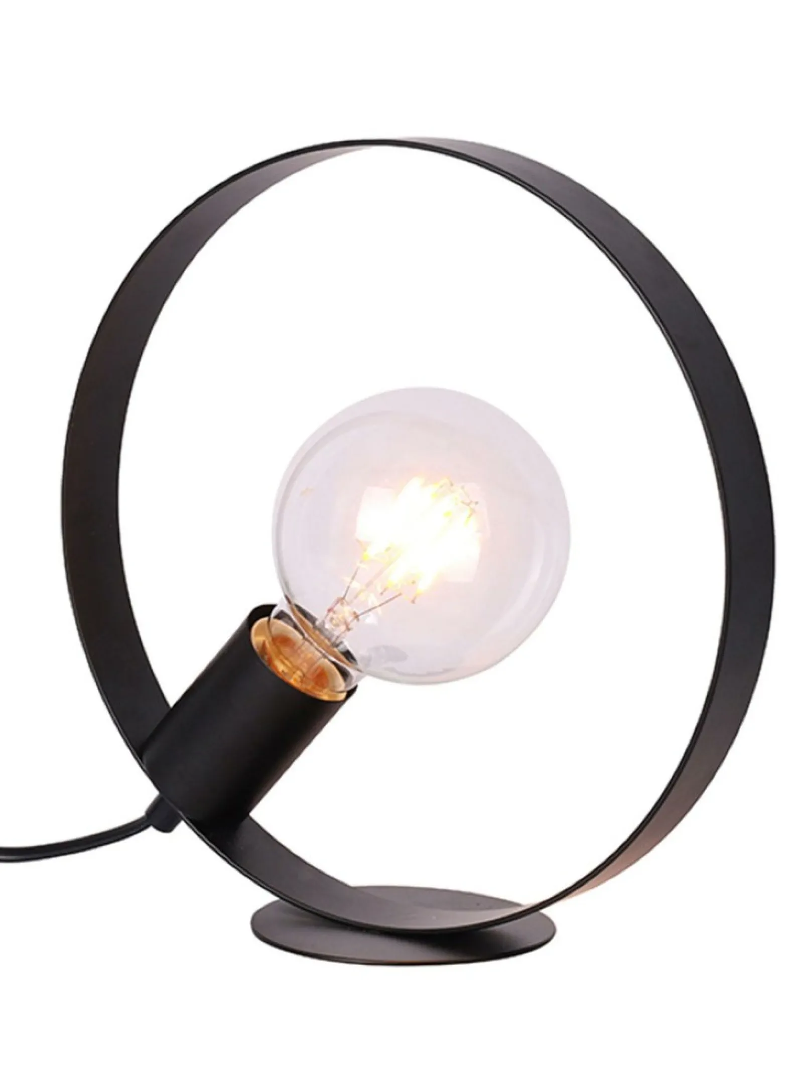 Sklep Kaja Lampa stołowa czarna okrągła E27 LEDEA 50501202 NEXO | Kaja* Nowoczesne Lampki Stołowe