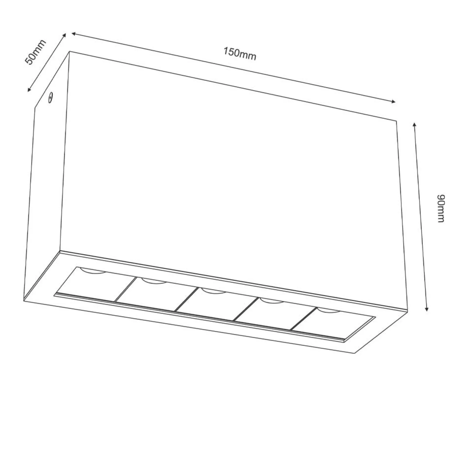 Sklep Kaja Lampa sufitowa, czarny prostokąt 9x15cm LED 3000K ANT 1037 A-GLARE* Lampy Led