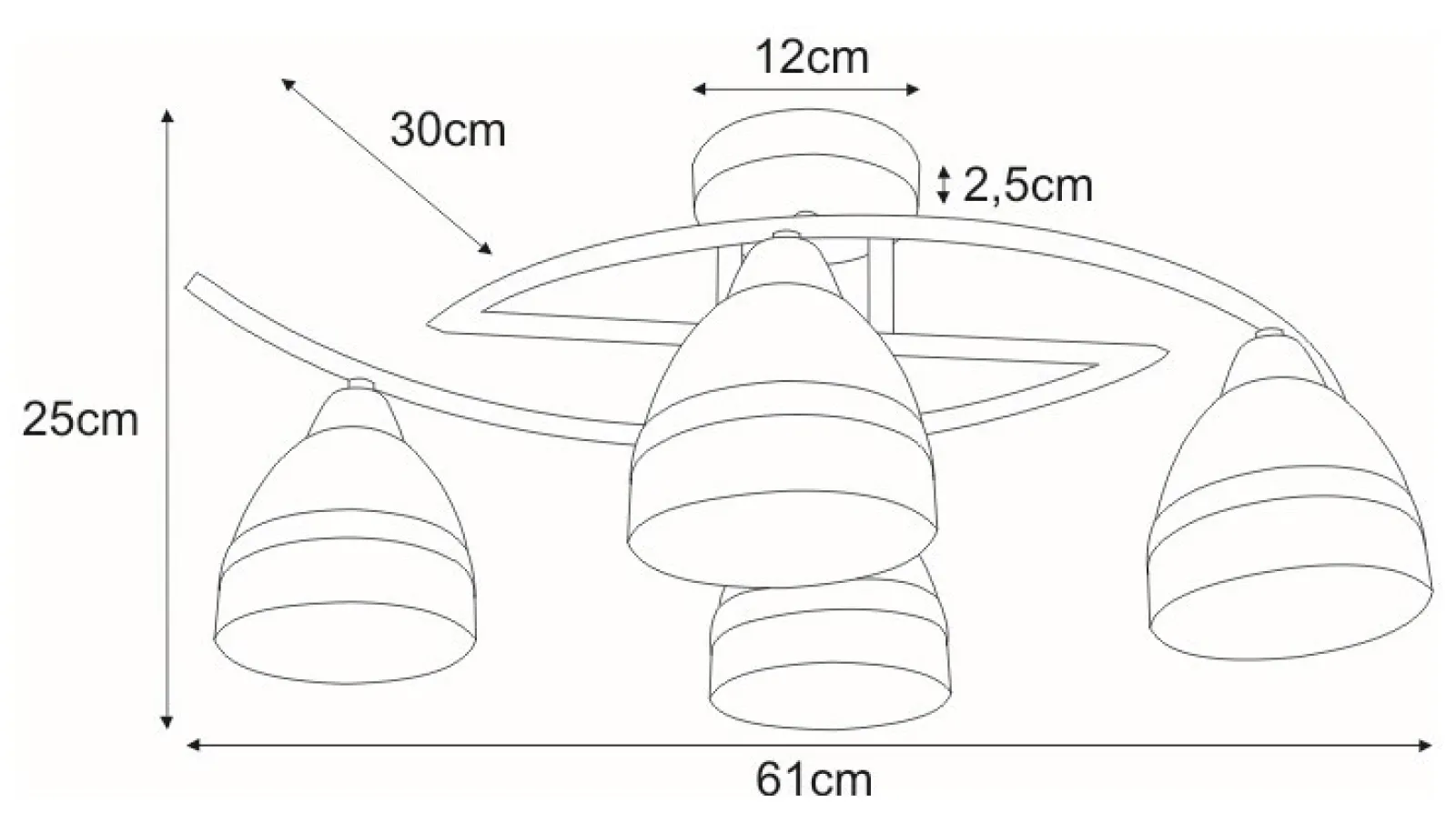 Sklep Kaja Lampa sufitowa K-JSL-6572/4 AB z serii COLAR | Kaja Oświetlenie* Randole Tradycyjne | Żyrandole Tradycyjne - Retro