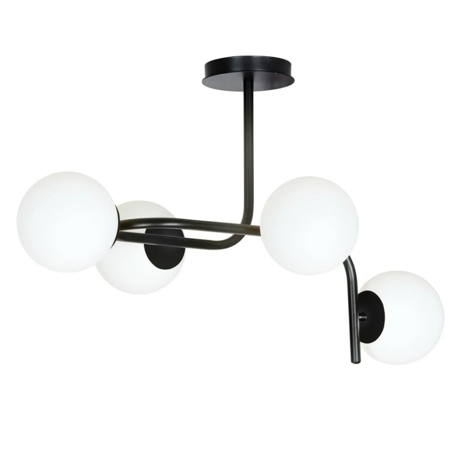 Best Sale Lampa sufitowa o obłym kształcie, białe klosze 1030/4A KALF | Kaja Żyrandole Nowoczesne