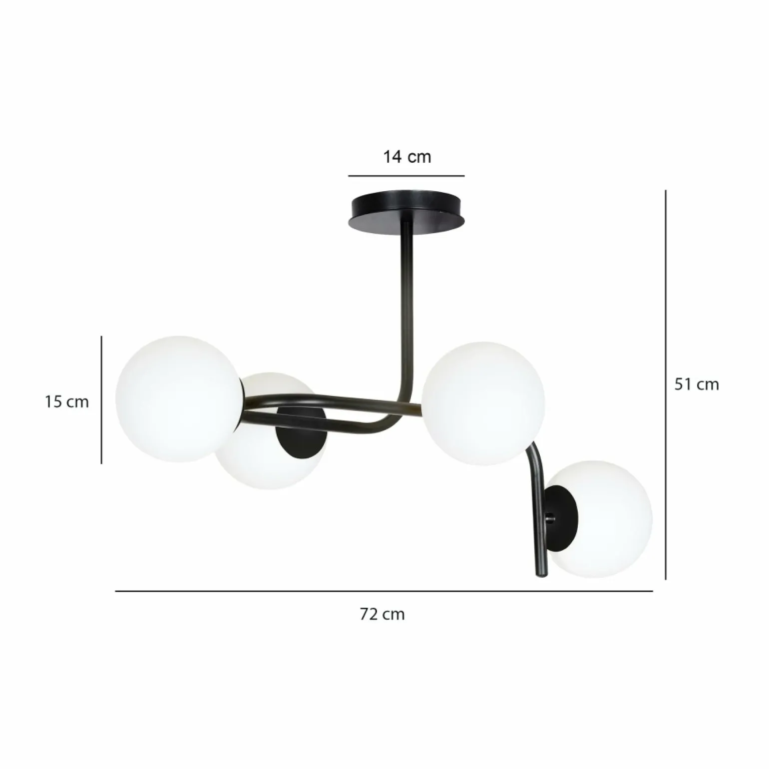 Best Sale Lampa sufitowa o obłym kształcie, białe klosze 1030/4A KALF | Kaja Żyrandole Nowoczesne