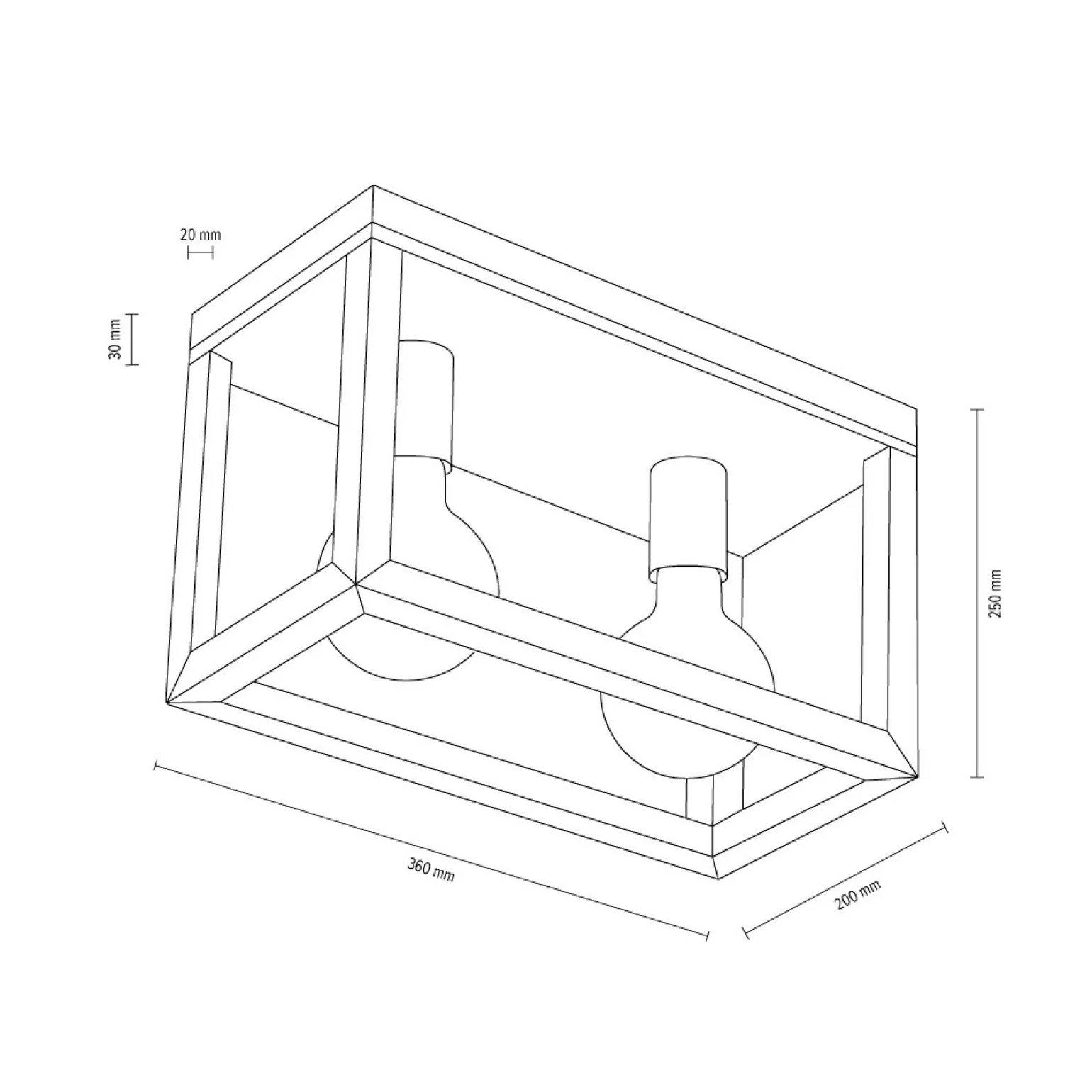 Online Lampa sufitowa podwójny drewniany box do sypialni 9158274 KAGO | Kaja Żyrandole Nowoczesne