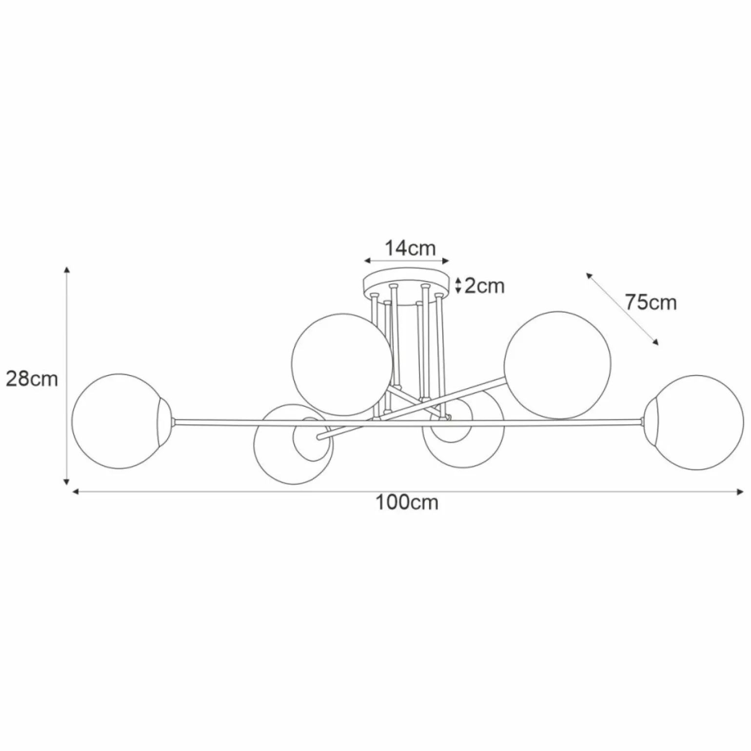 Store Lampa sufitowa w biało-złotym wydaniu K-5314 z serii ELMO Żyrandole Nowoczesne