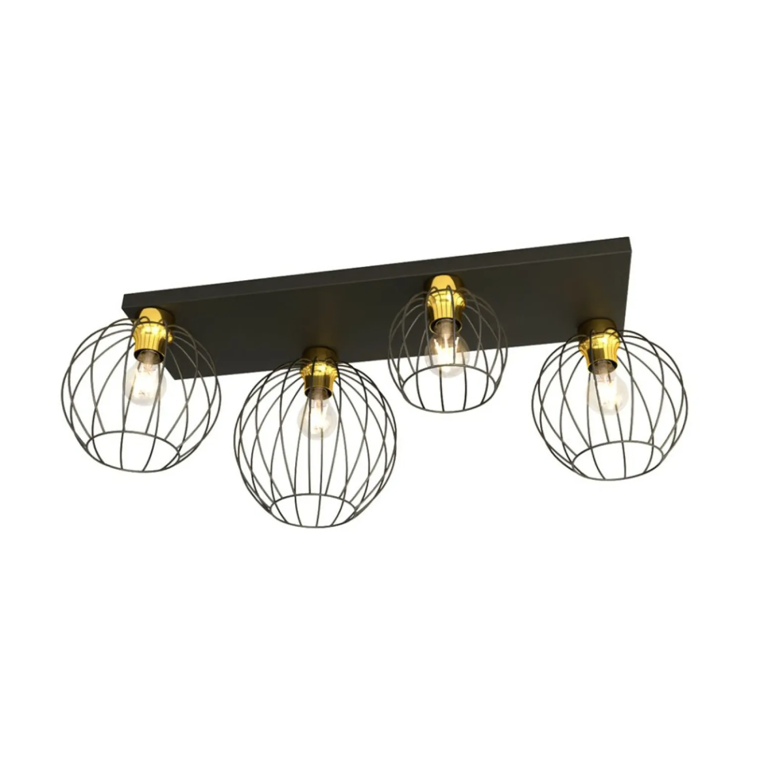 Sale Lampa sufitowa w kolorze czerni i złota 1370/4 z serii NEST Żyrandole Nowoczesne