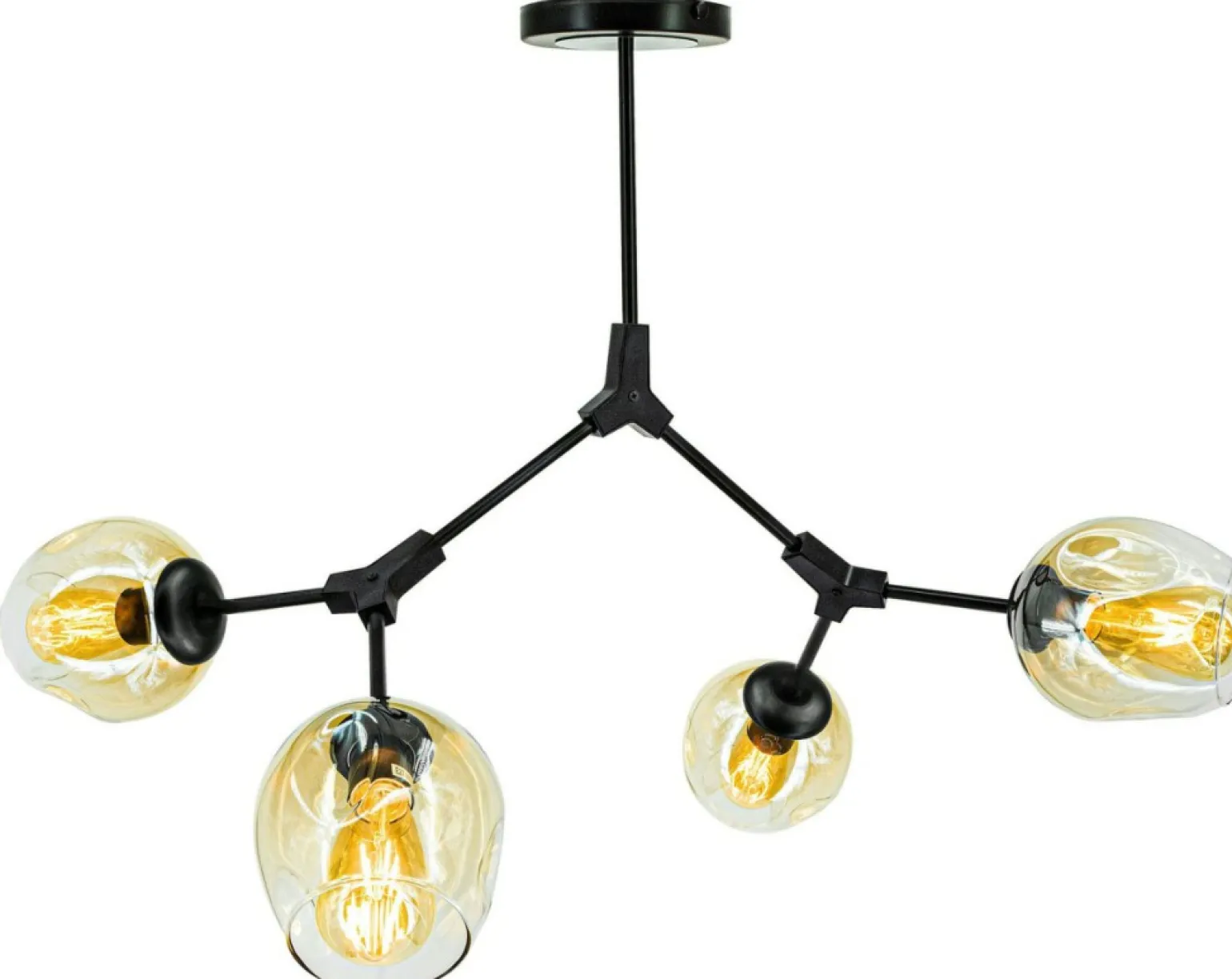 Best Lampa sufitowa w kolorze mosiądzu 1962/4 BLACK-21QG | Kaja Oświetlenie Żyrandole Nowoczesne