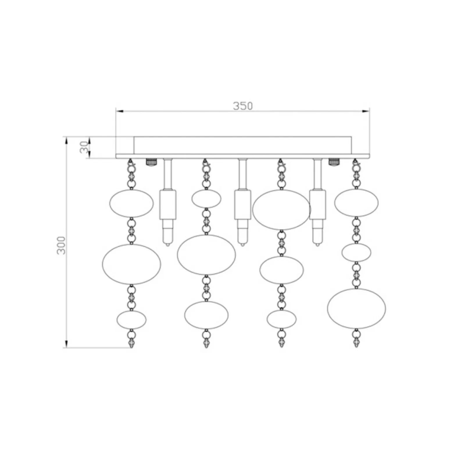 Sklep Kaja Lampa sufitowa w stylu glamour RLX92175-5 ELLI | Kaja Oświetlenie* Plafony Nowoczesne