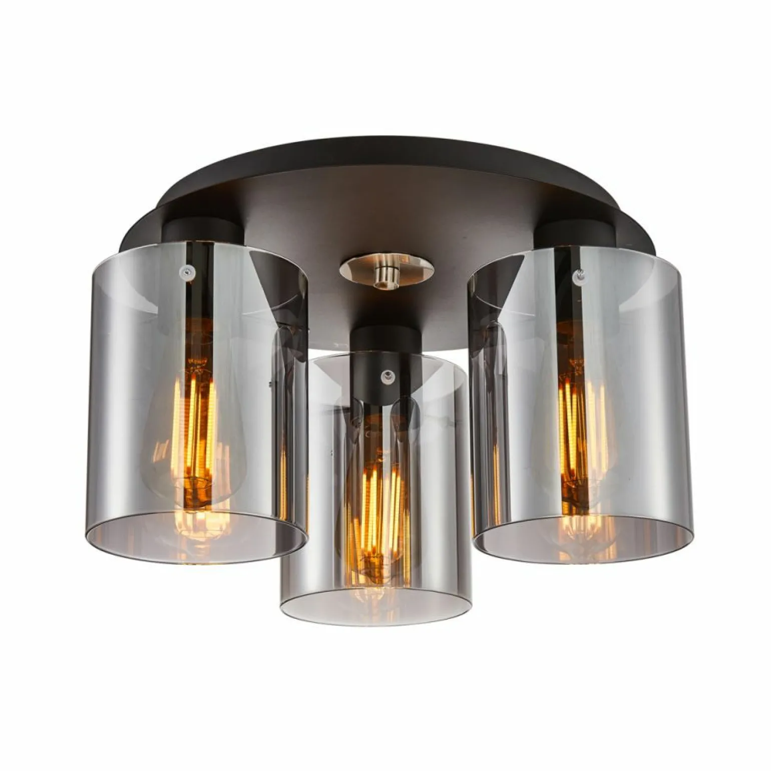 Clearance Lampa sufitowa z 3 kloszami typu tuba SPL-5581-3SC-BK-SG SARDO | Kaja Żyrandole Nowoczesne