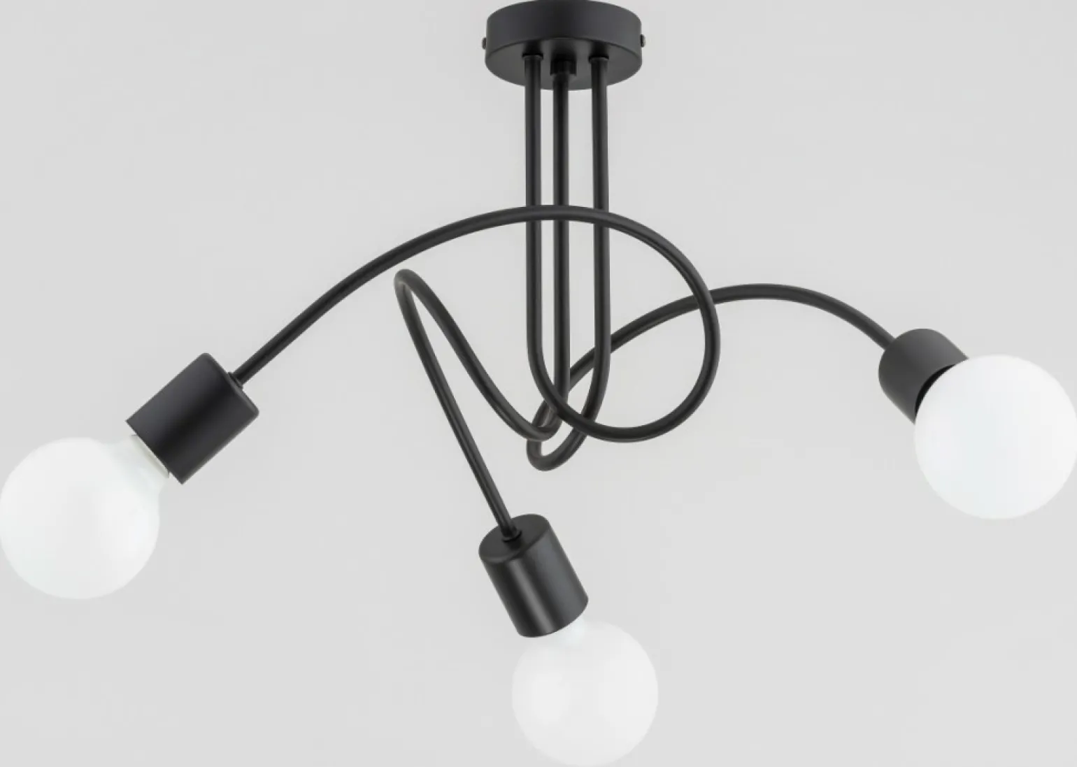Online Lampa sufitowa z 3 wyeksponowanymi żarówkami AL 28533 | Kaja Żyrandole Nowoczesne