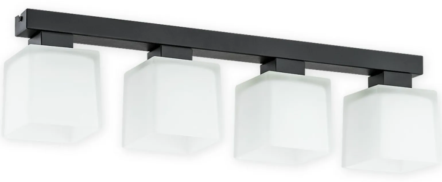 Best Sale Lampa sufitowa z białymi kloszami O2974 P4 CZA + BIA | Kaja Żyrandole Nowoczesne