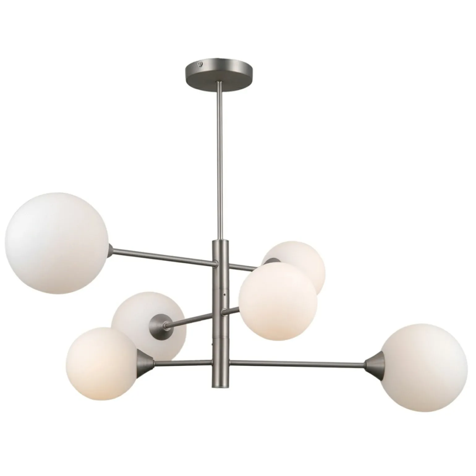 Hot Lampa sufitowa z białymi kloszami PND-55342-6-SN EVORA | Kaja Żyrandole Nowoczesne