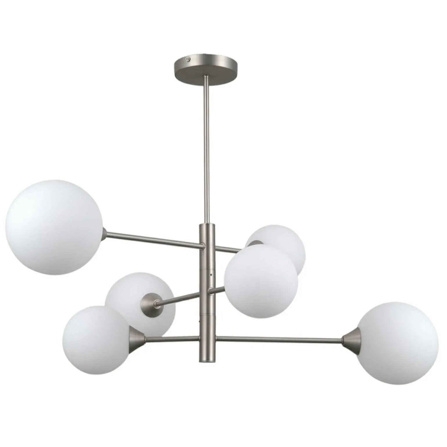 Hot Lampa sufitowa z białymi kloszami PND-55342-6-SN EVORA | Kaja Żyrandole Nowoczesne