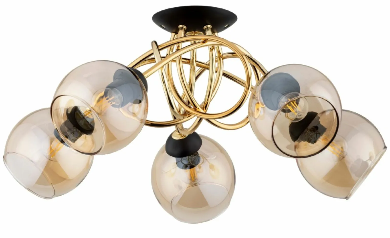 Best Sale Lampa sufitowa z bursztynowymi kloszami AL 63179 MODENA | Kaja Żyrandole Nowoczesne