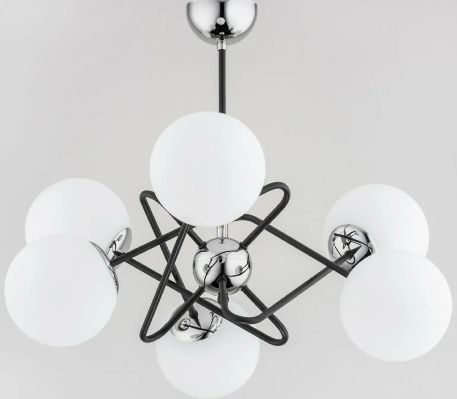 Shop Lampa sufitowa z chromowymi akcentami, 6 kloszy AL 63102 | Kaja Żyrandole Nowoczesne