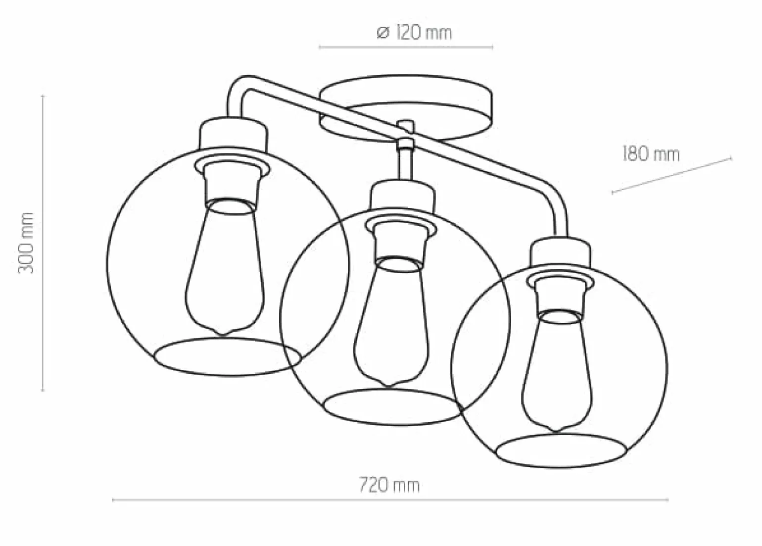 Hot Lampa sufitowa z ciemnymi kloszami, do korytarza TK 4020 z serii BA Żyrandole Nowoczesne