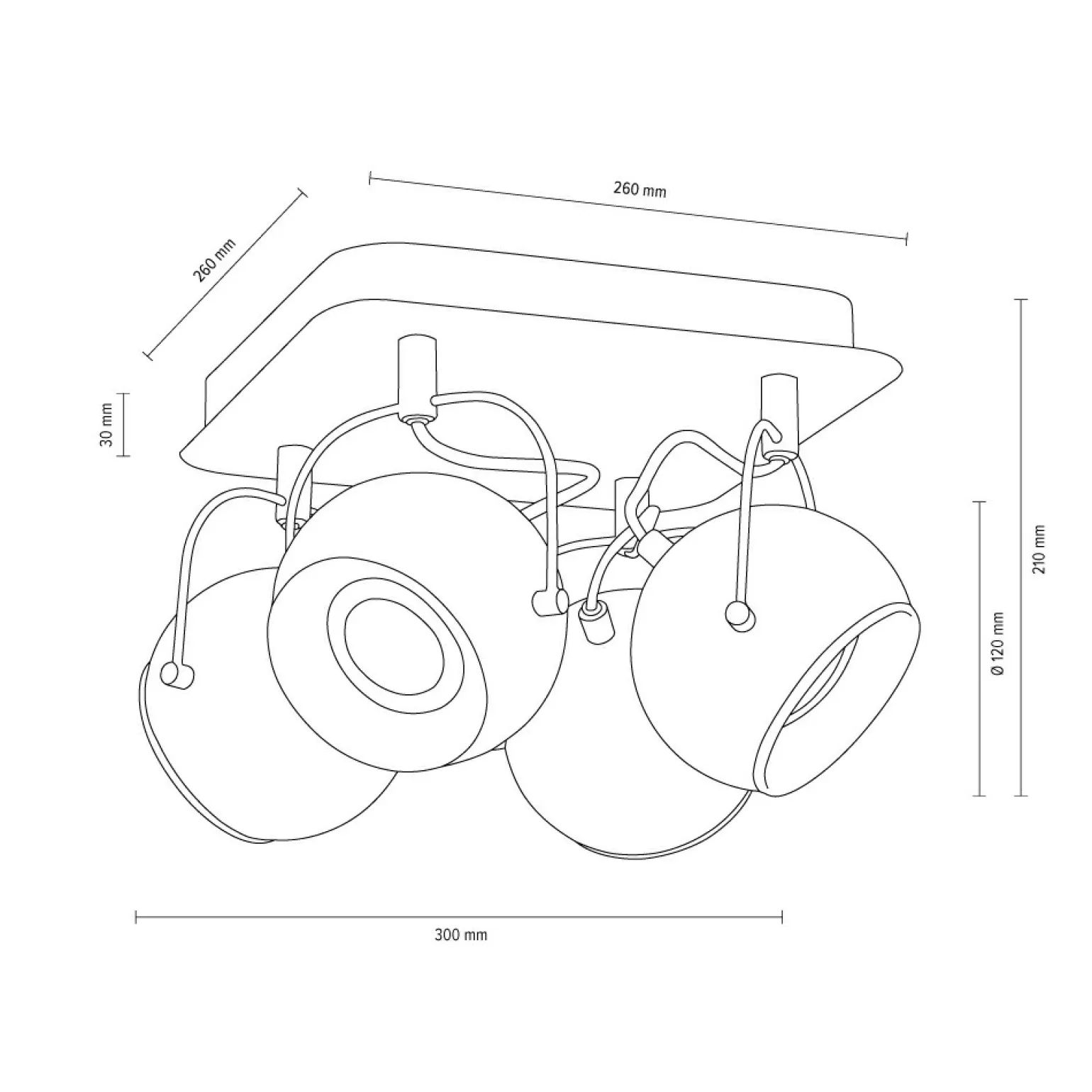 Store Lampa sufitowa z czarno-srebrnymi reflektorami 5109484 BALL | Kaja Żyrandole Nowoczesne