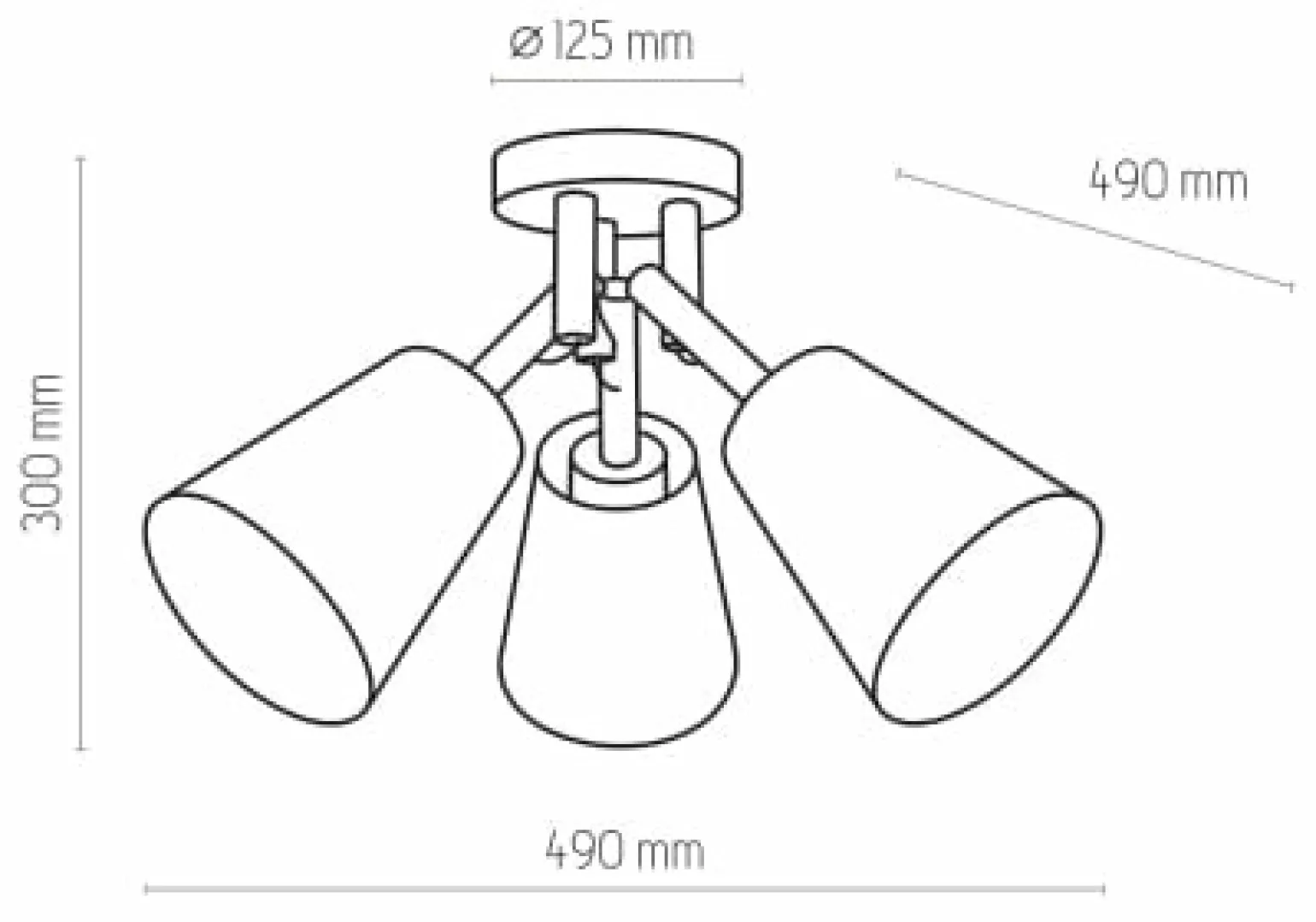 Cheap Lampa sufitowa z drewnianymi ramionami TK 658 VAIO GREY | Kaja Żyrandole Nowoczesne