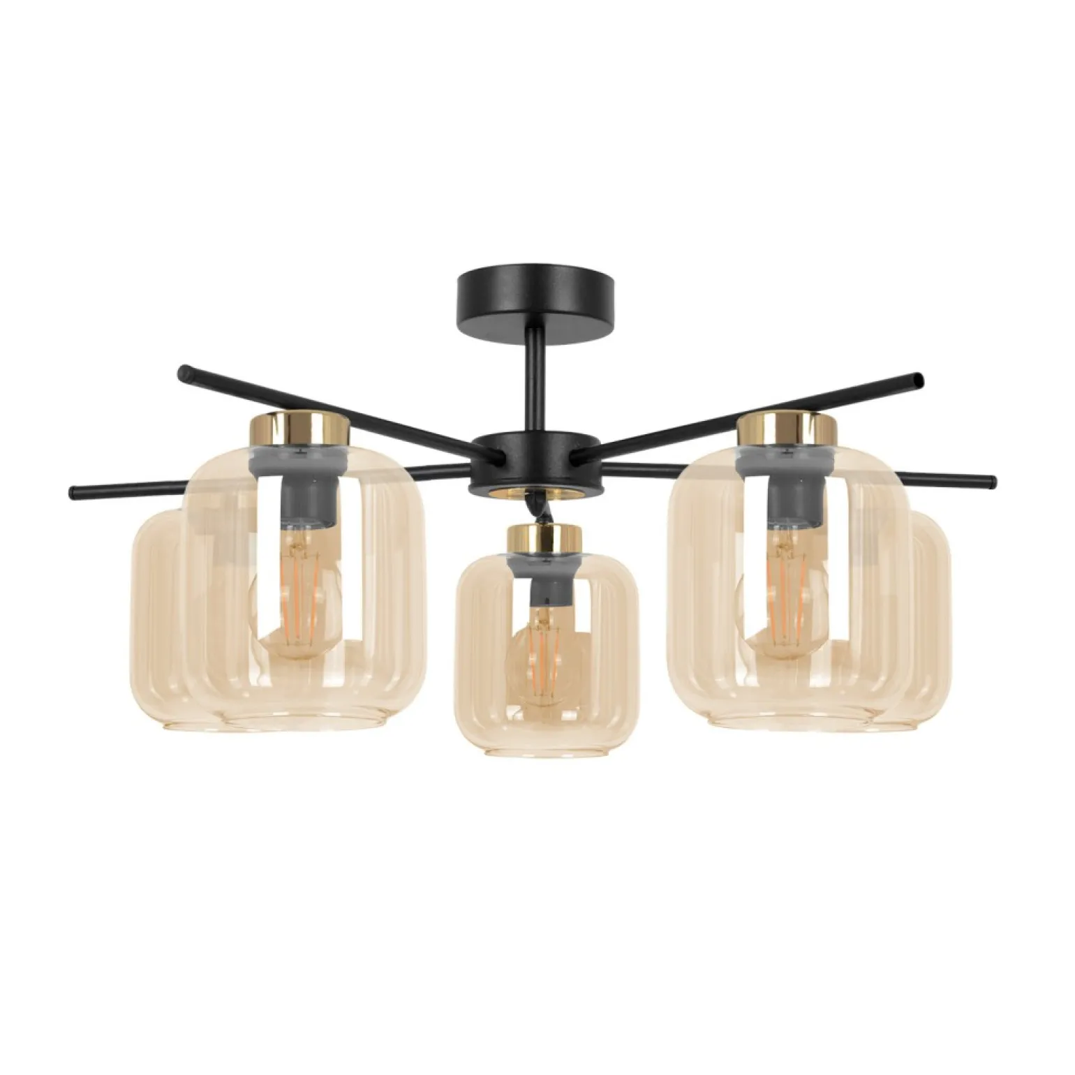 Shop Lampa sufitowa z kloszami i złotymi elementami K-5512 z serii IGA Żyrandole Nowoczesne