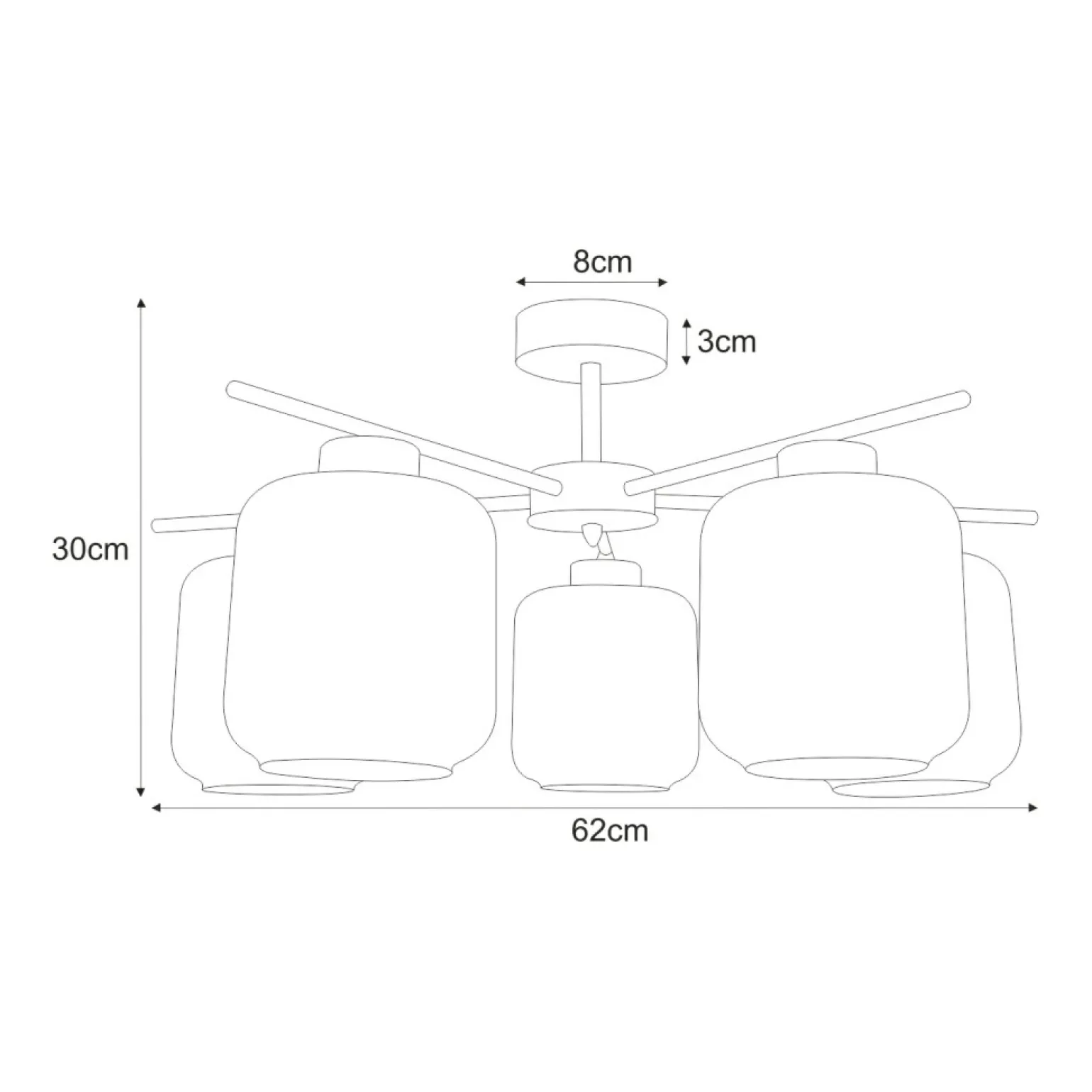 Shop Lampa sufitowa z kloszami i złotymi elementami K-5512 z serii IGA Żyrandole Nowoczesne