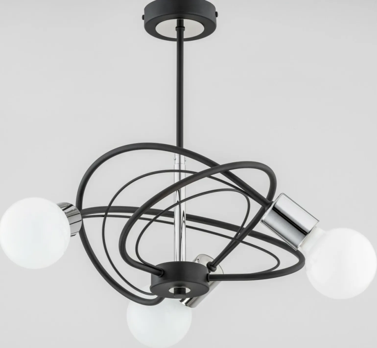 Shop Lampa sufitowa z odkrytymi żarówkami, czerń i chrom AL 25883 | Kaja Żyrandole Nowoczesne