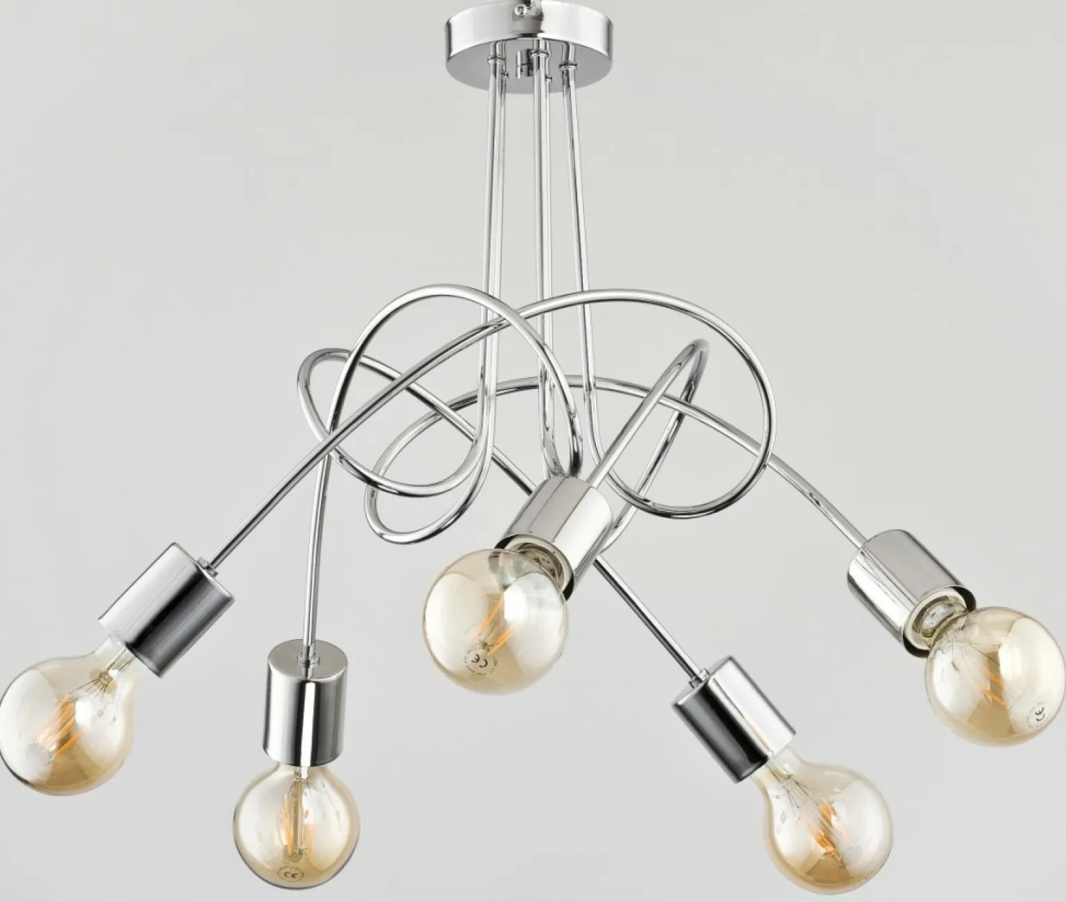 Flash Sale Lampa sufitowa z odsłoniętymi żarówkami, chrom AL 24465 | Kaja Żyrandole Nowoczesne