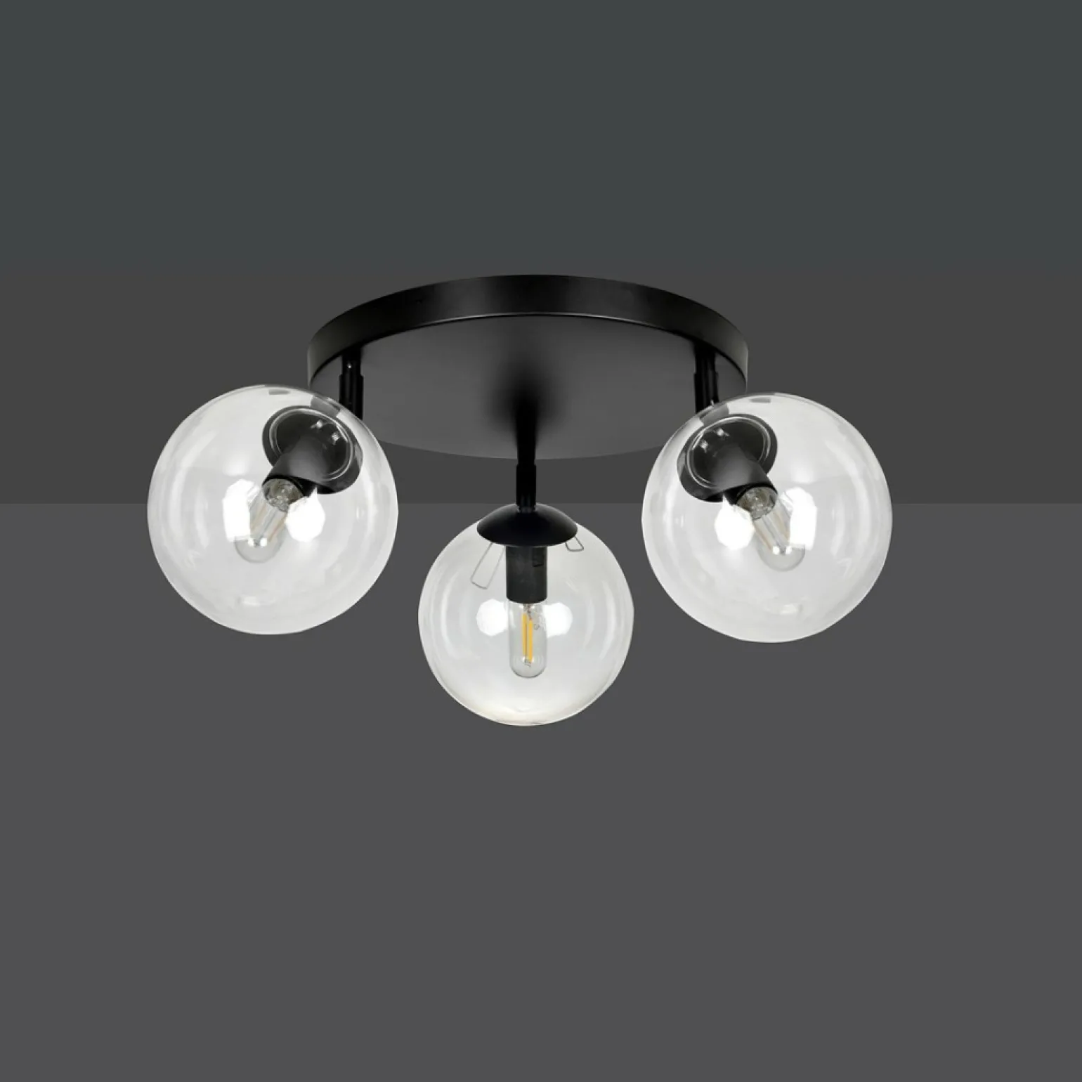 Store Lampa sufitowa z przezroczystymi kloszami 776/3APREM | Kaja Żyrandole Nowoczesne