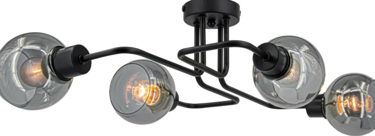 Best Lampa sufitowa z przydymionymi kloszami 3040/4 BL z serii TANGO Żyrandole Nowoczesne