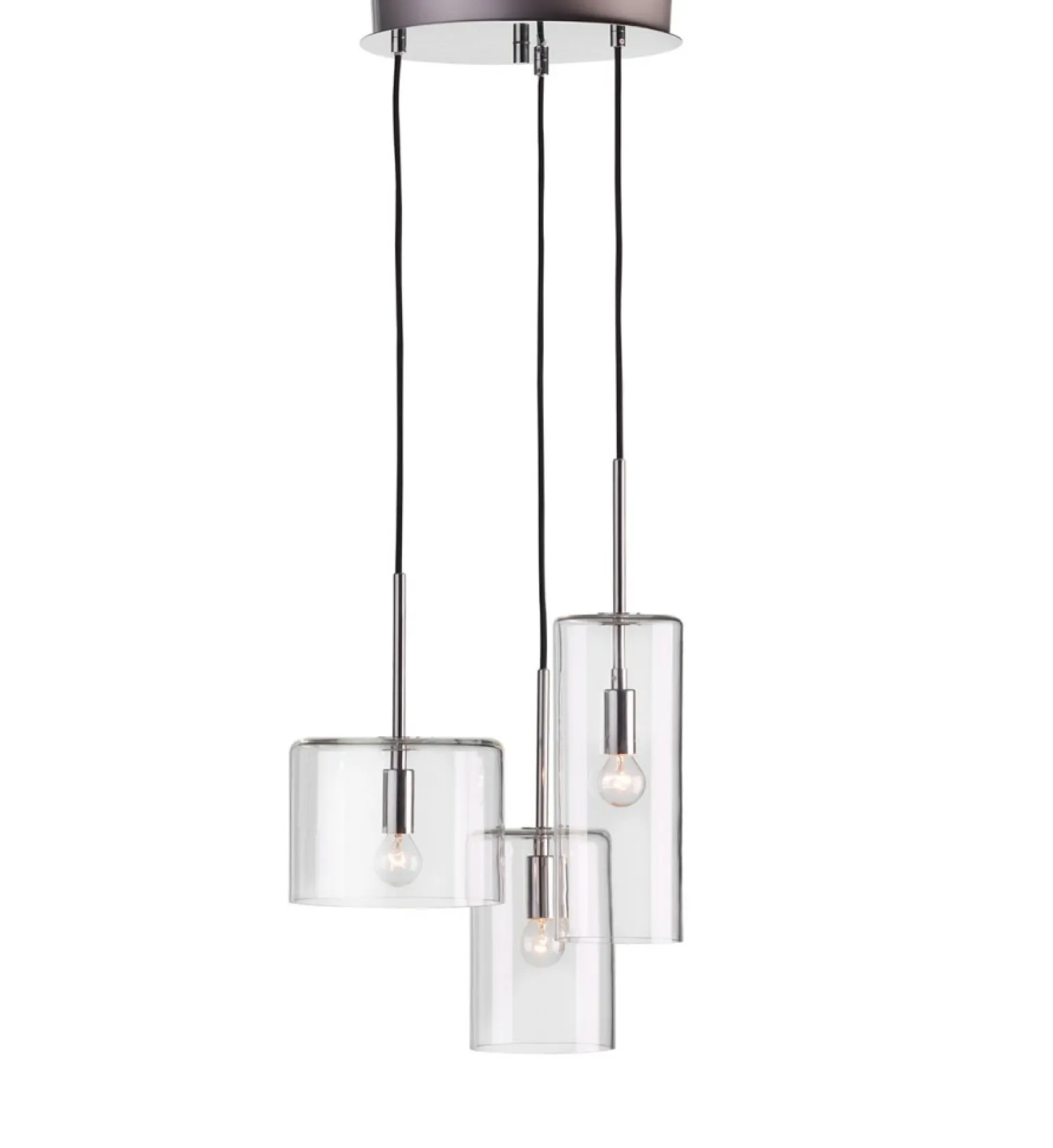 Outlet Lampa sufitowa z trzema różnorodnymi kloszami 105099 | Kaja Żyrandole Nowoczesne