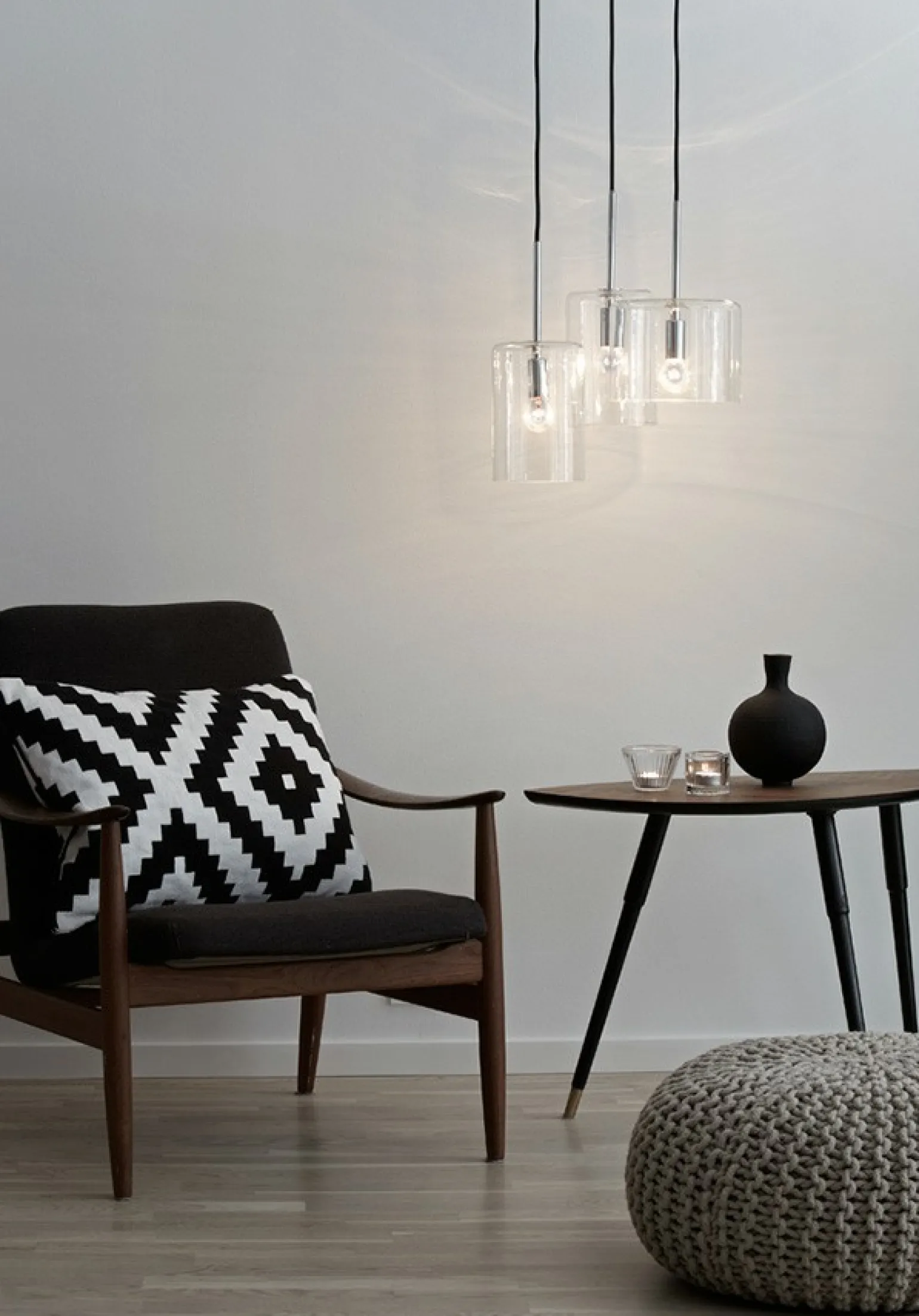 Outlet Lampa sufitowa z trzema różnorodnymi kloszami 105099 | Kaja Żyrandole Nowoczesne