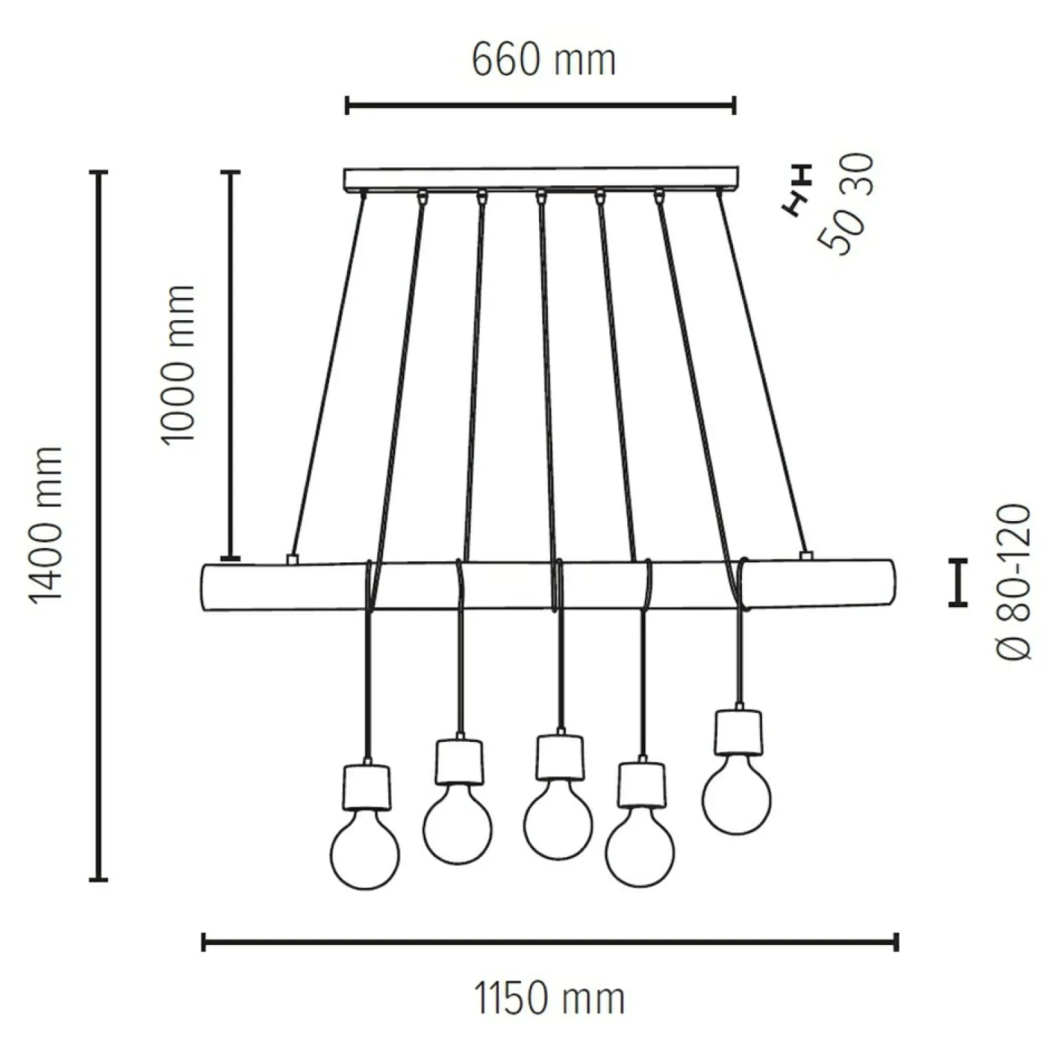 Cheap Lampa w stylu naturalnym, do jadalni 69315551 TRABO PINO | Kaja Żyrandole Nowoczesne