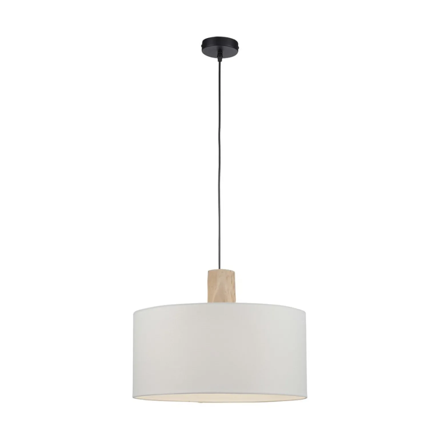 Best Sale Lampa wisząca - połączenie drewna i abażura 15112-16 z serii LINEN Żyrandole Nowoczesne