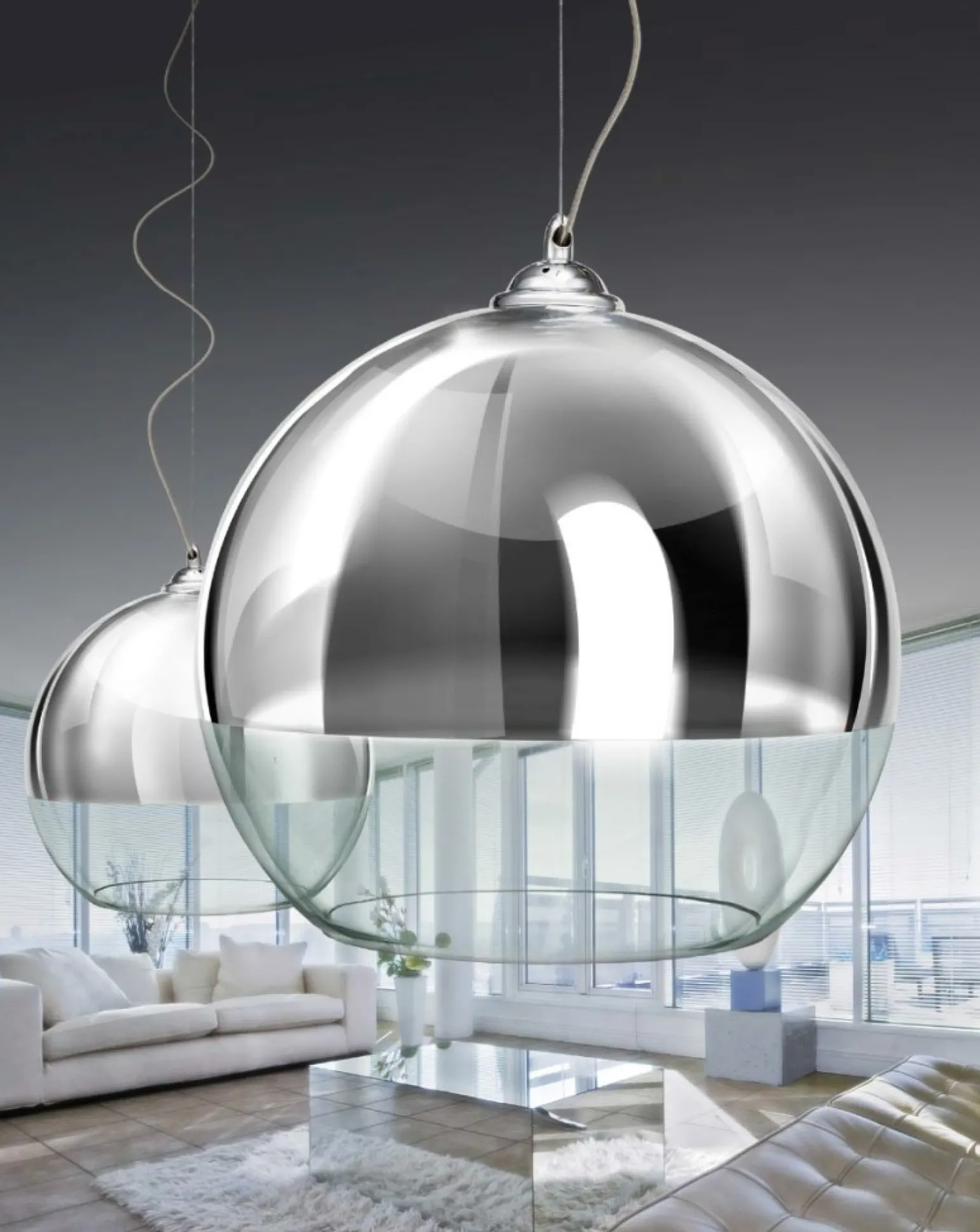 Discount Lampa wisząca AZ0732 - Silver ball 35 - AZZARDO Żyrandole Nowoczesne