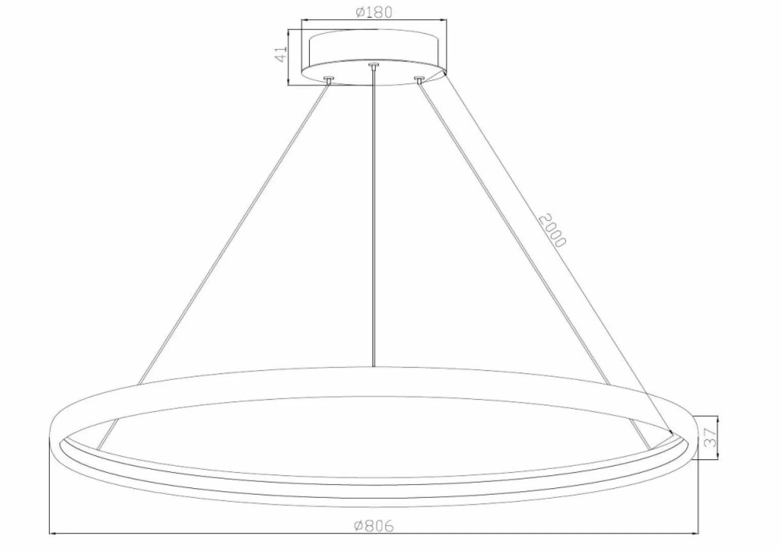 Store Lampa wisząca czarny okrąg LED PL210503-800-BK CARLO | Kaja Żyrandole Nowoczesne