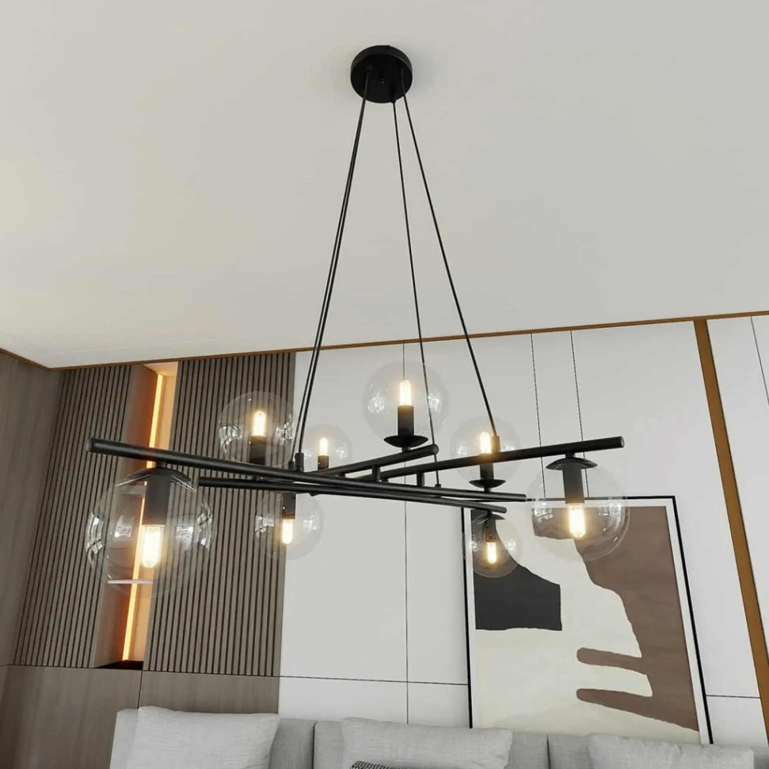 Best Sale Lampa wisząca dająca dużo światła, na 8 żarówek 1202/8 z serii ESSA Żyrandole Nowoczesne