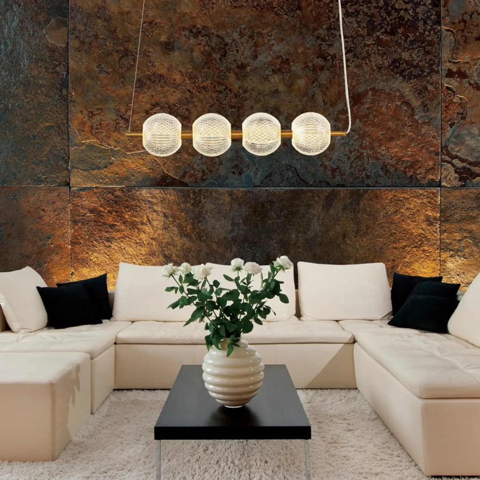 Best Sale Lampa wisząca do jadalni w stylu glamour LP-2202/4L GD DIAMOND | Kaja Żyrandole Nowoczesne
