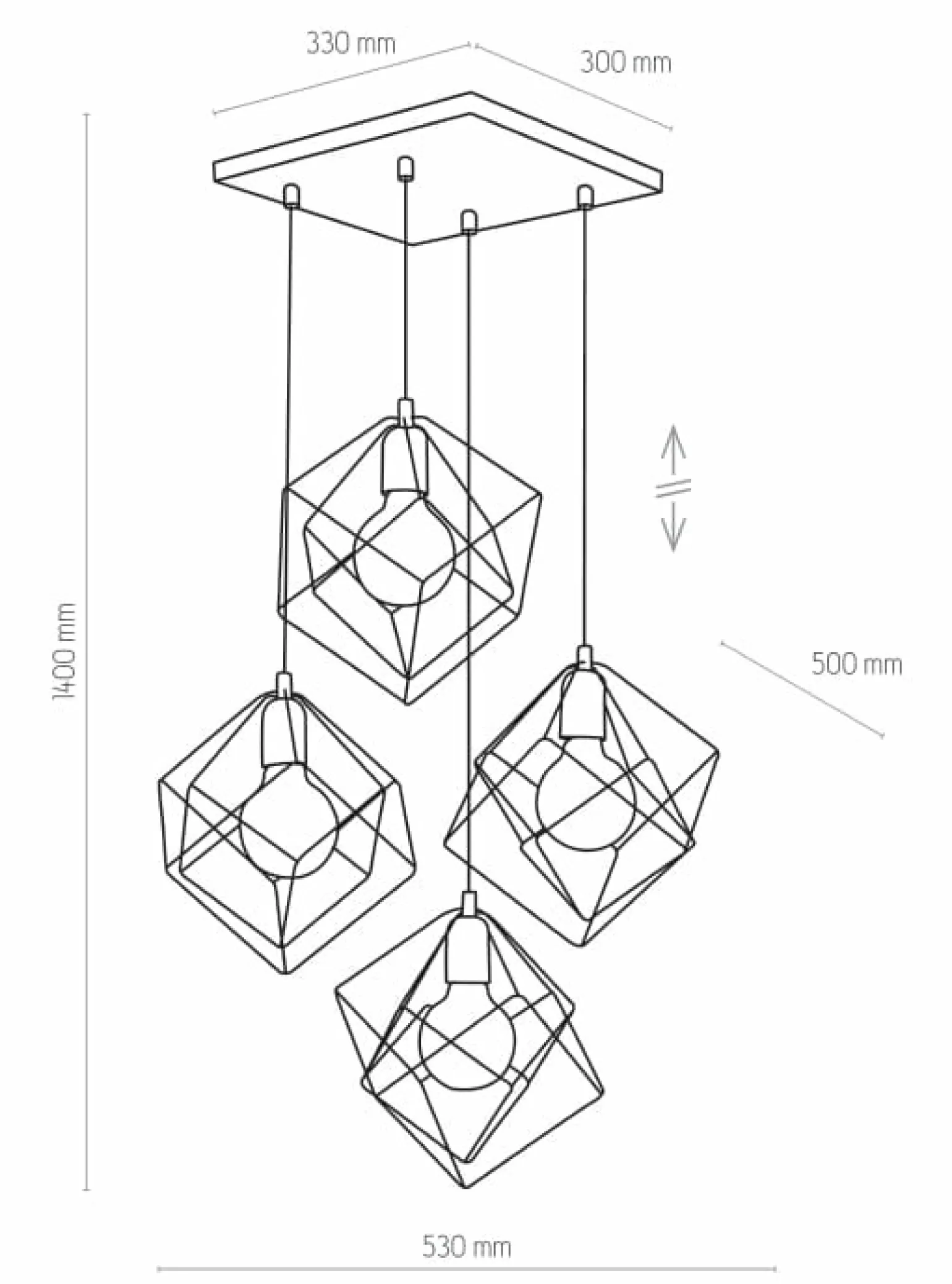 Store Lampa wisząca do nowoczesnej sypialni TK 2778 ALAMBRE | Kaja Żyrandole Nowoczesne