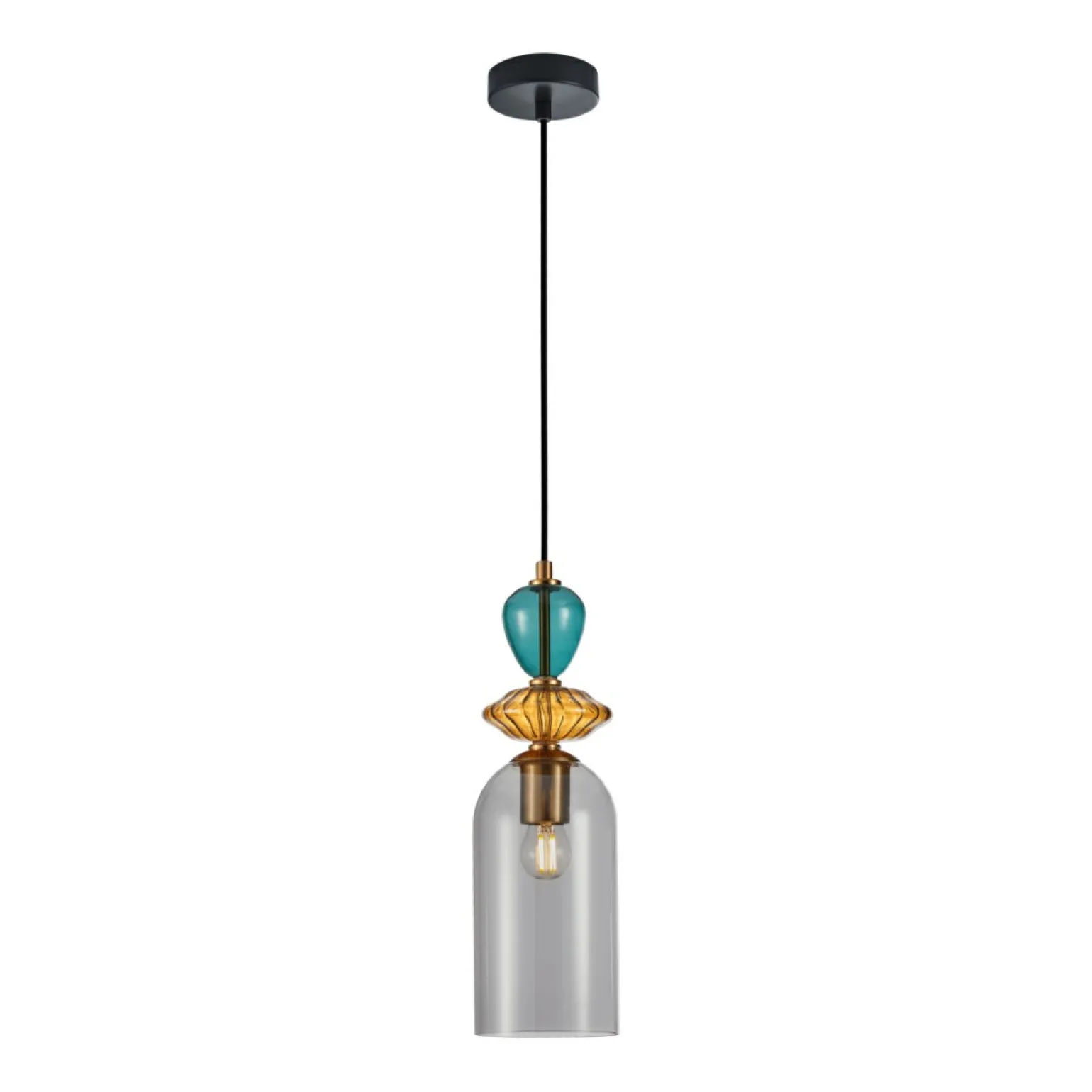 Discount Lampa wisząca do pokoju dziecka PND-30263-1C-BRO-SG z serii BUSCO Żyrandole Nowoczesne