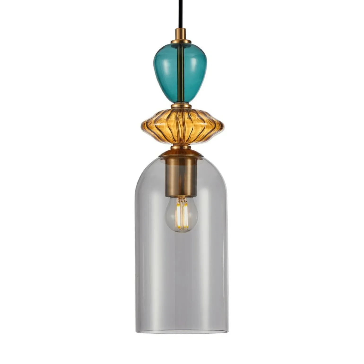 Discount Lampa wisząca do pokoju dziecka PND-30263-1C-BRO-SG z serii BUSCO Żyrandole Nowoczesne