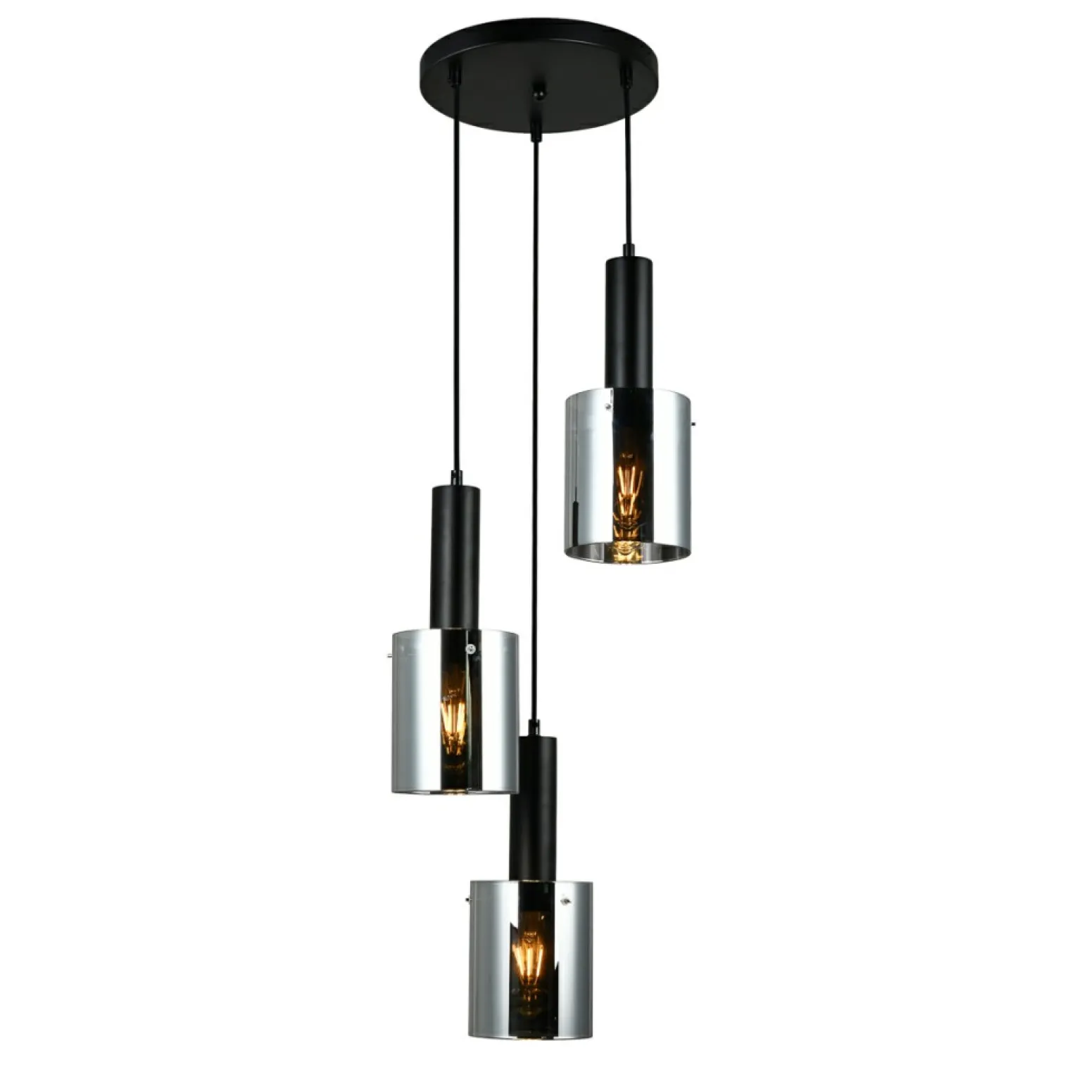 Hot Lampa wisząca do salonu PND-5581-3A-BK+SG SARDO | Kaja Oświetlenie Żyrandole Nowoczesne