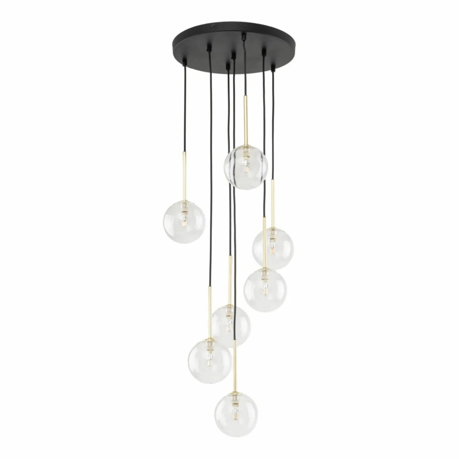 Store Lampa wisząca do salonu, przezroczyste klosze TK 5362 NILOS | Kaja Żyrandole Nowoczesne