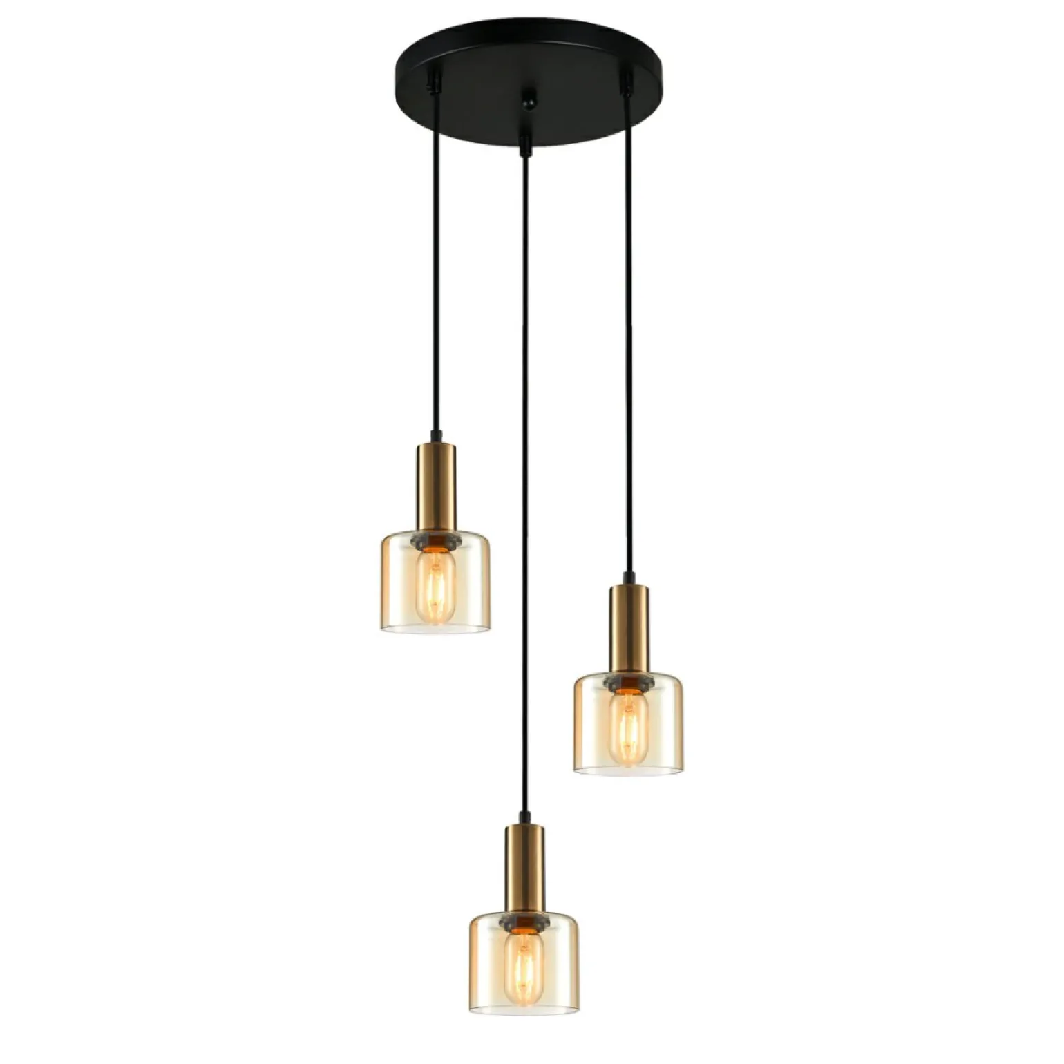 Cheap Lampa wisząca do sypialni PND-65342-3A-BRO+AMB SANTIA | Kaja Żyrandole Nowoczesne