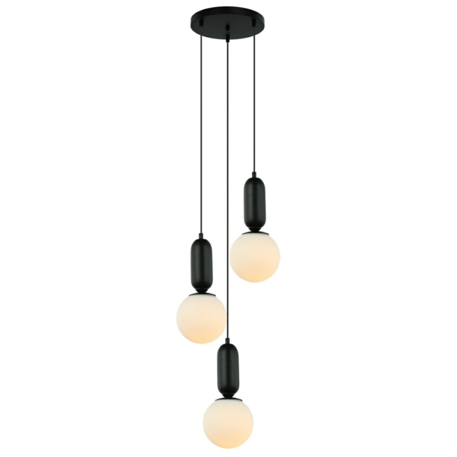 Online Lampa wisząca do sypialni PND-02340-3S-BK ALDEVA | Kaja Oświetlenie Żyrandole Nowoczesne