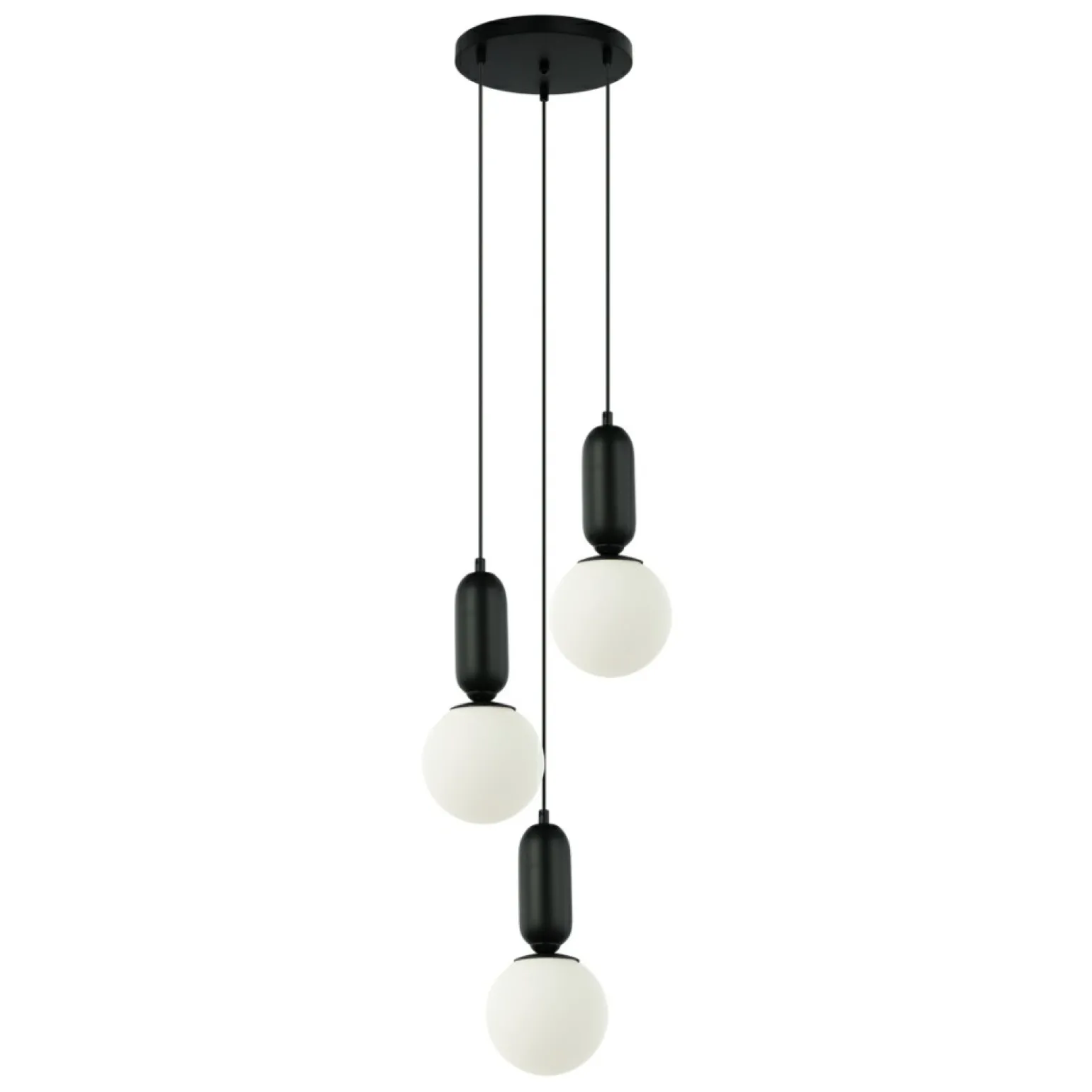 Online Lampa wisząca do sypialni PND-02340-3S-BK ALDEVA | Kaja Oświetlenie Żyrandole Nowoczesne