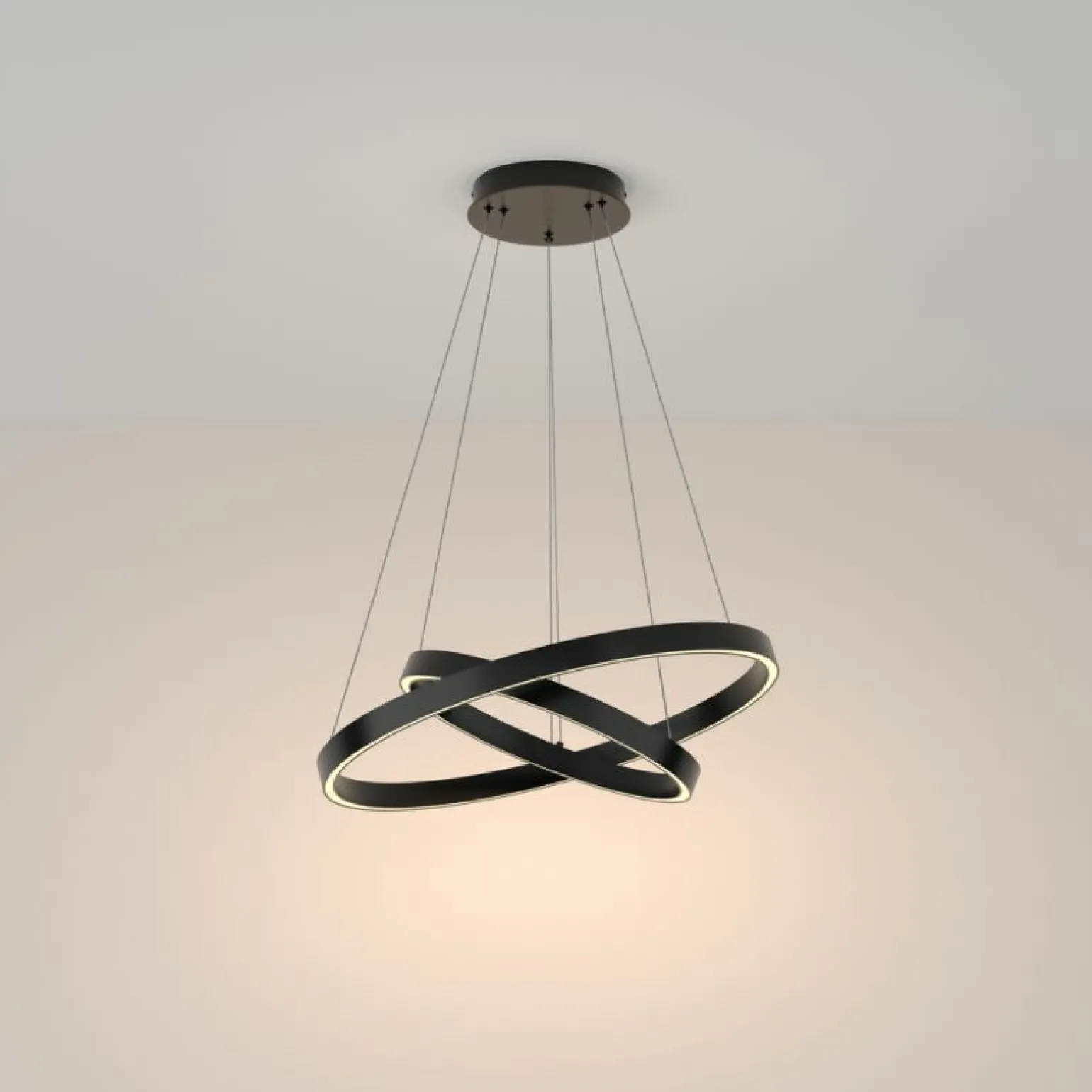 Discount Lampa wisząca, dwa połączone okręgi MOD058PL-L55B3K z serii RIM | Kaja Żyrandole Nowoczesne