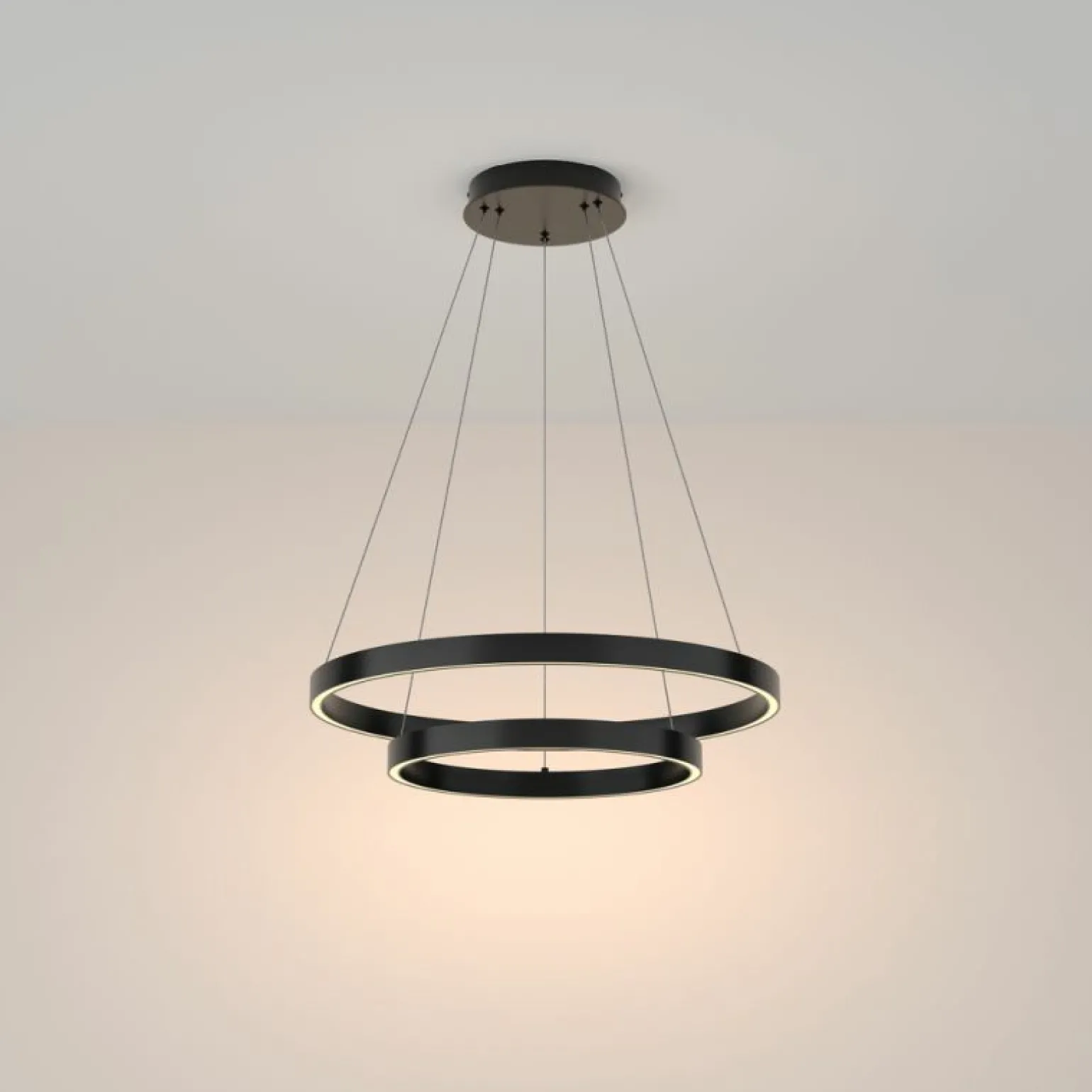 Discount Lampa wisząca, dwa połączone okręgi MOD058PL-L55B3K z serii RIM | Kaja Żyrandole Nowoczesne