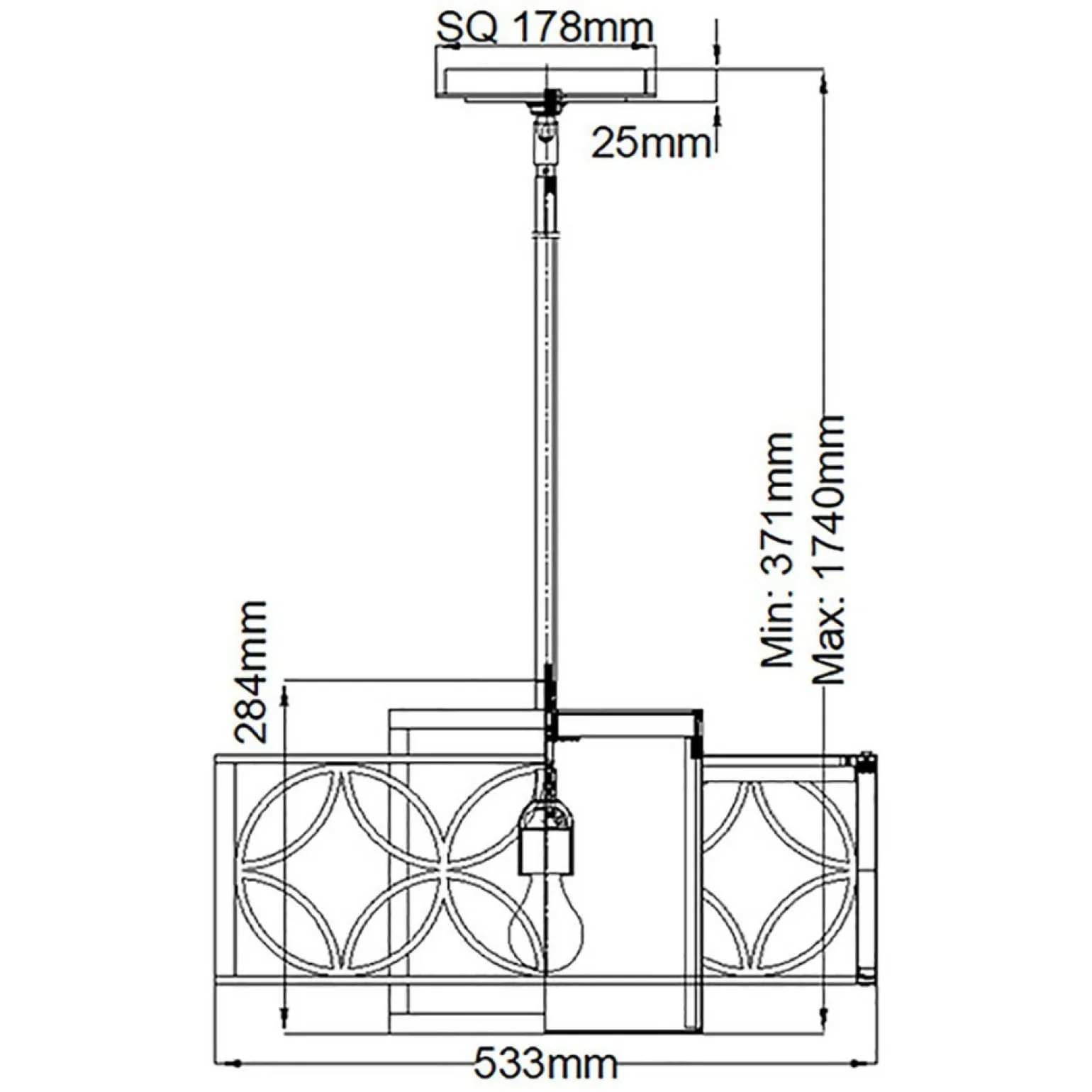 New Lampa wisząca geometryczna, brąz FE-REMY-P-B z serii REMY Żyrandole Nowoczesne