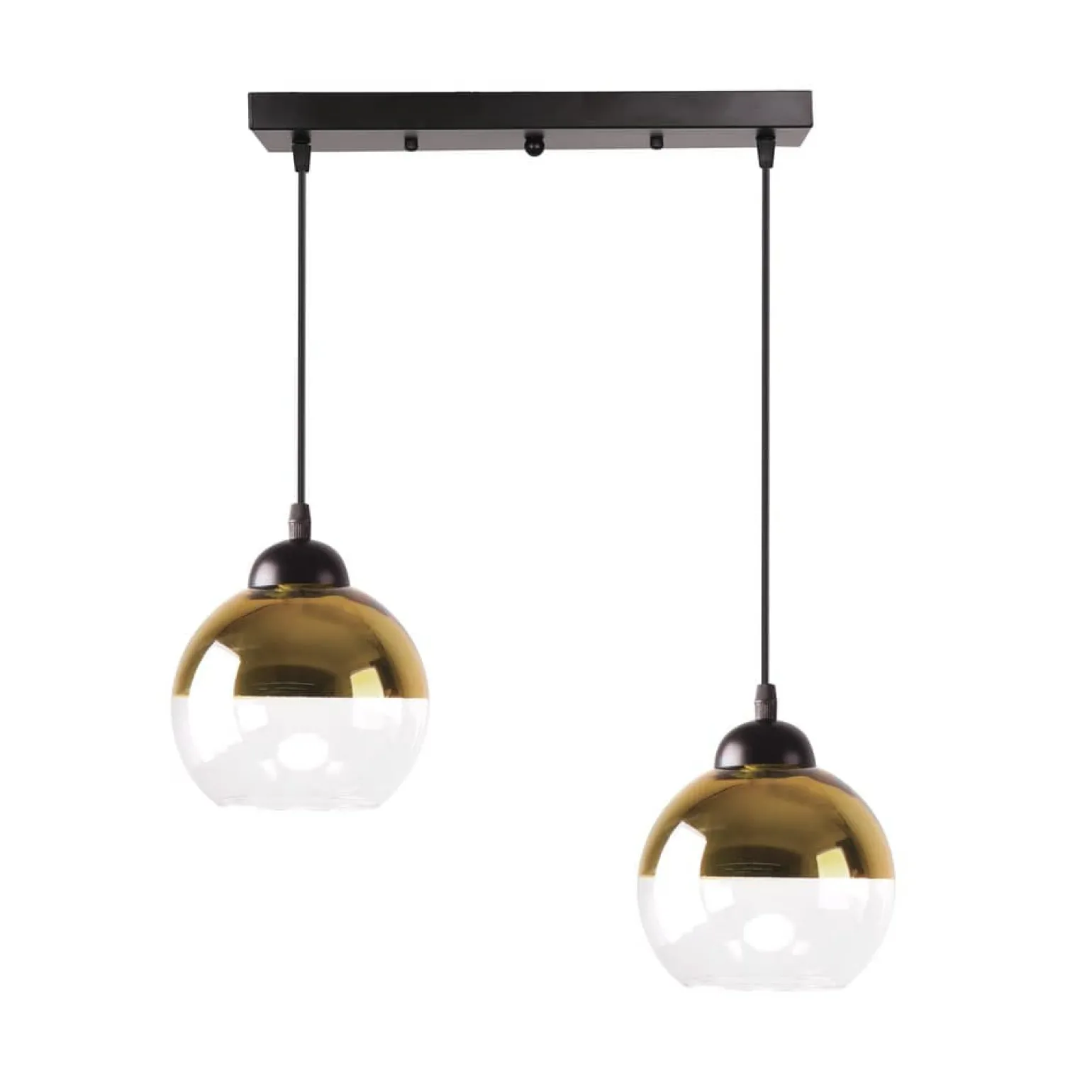 Best Sale Lampa wisząca na czarnej listwie, dwa klosze 32-21229 z serii CONTESSA | Kaja Oś Żyrandole Nowoczesne