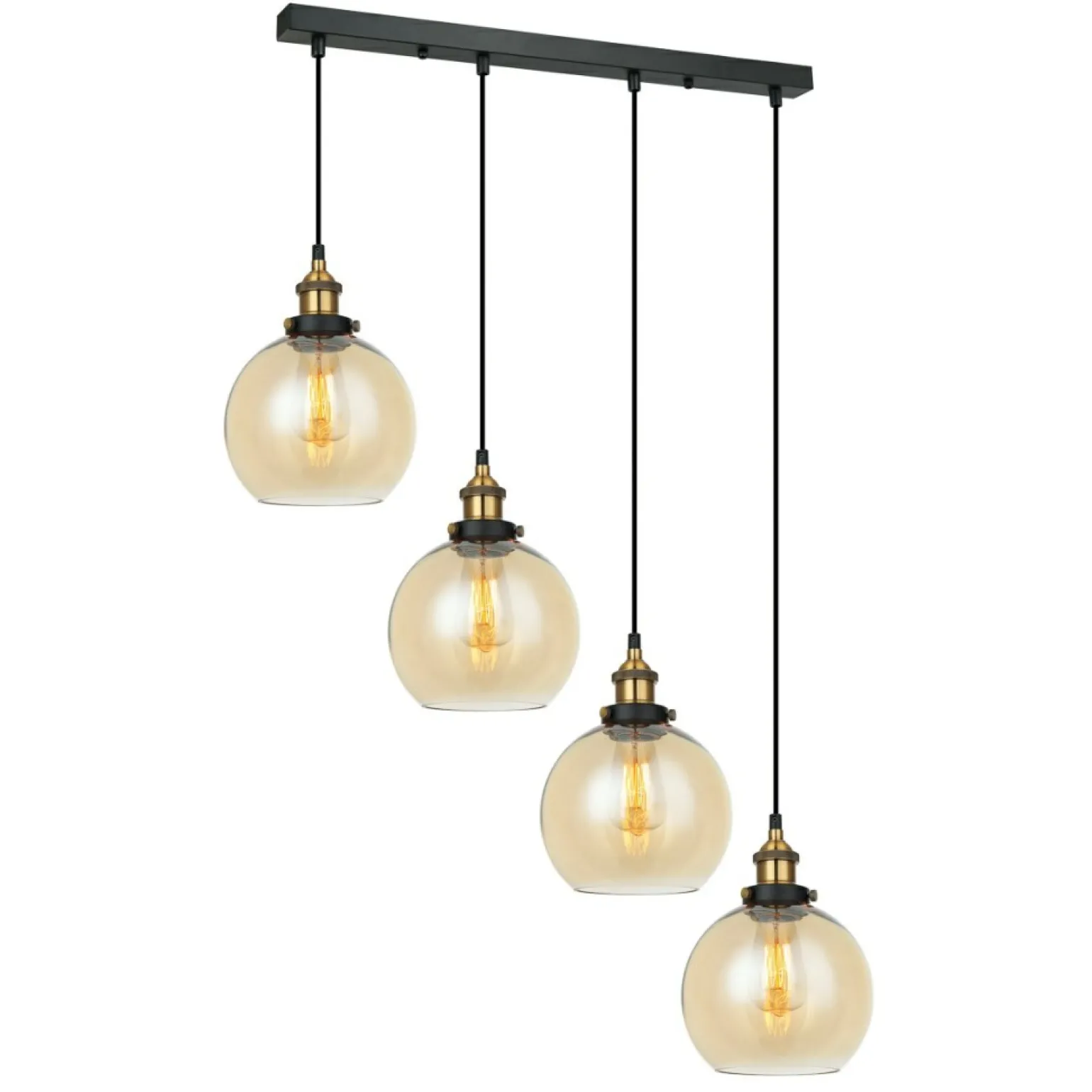 Best Sale Lampa wisząca na listwie MDM-4330/4 GD+AMB CARDENA | Kaja Oświetlenie Żyrandole Nowoczesne