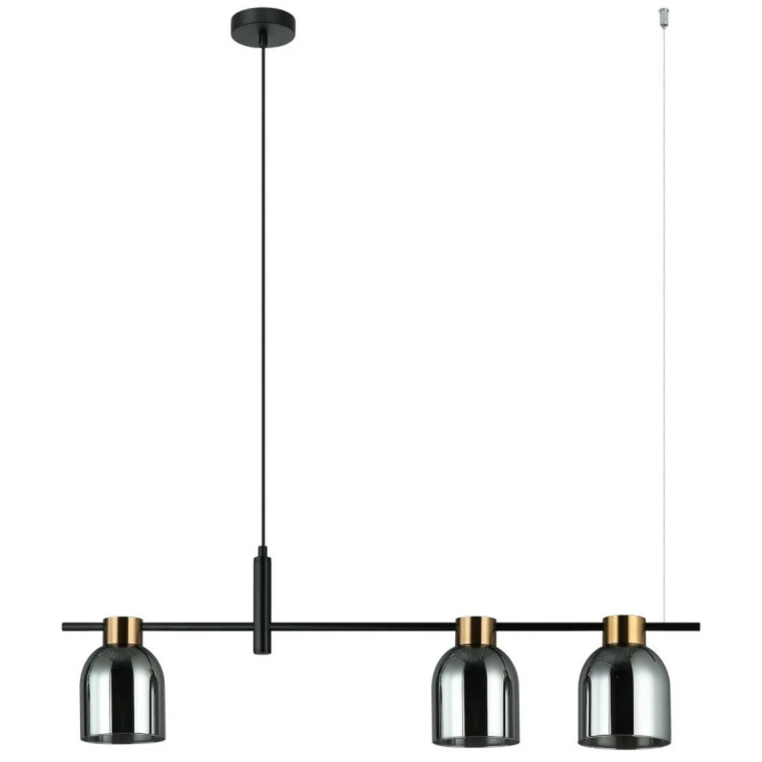 Shop Lampa wisząca nad stół w jadalni PND-66892-3-BK-SG z serii SERVIO Żyrandole Nowoczesne